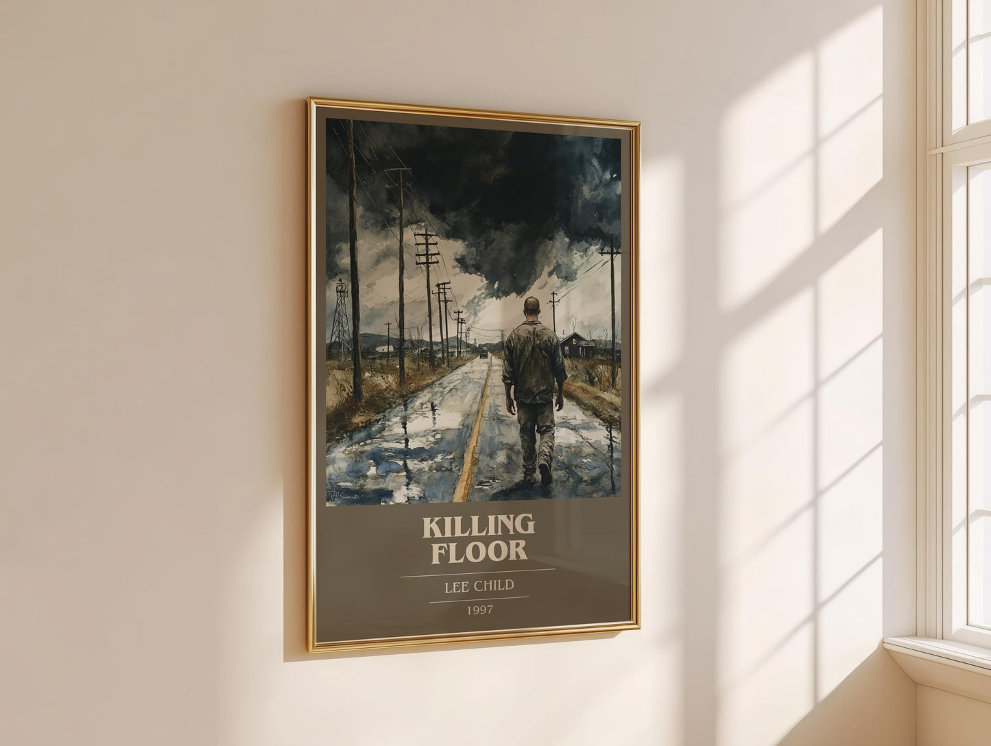 Killing Floor by Lee Child Descriptive Poster Print. Free Delivery Wall Art Author & Blurb Book Artwork Novel