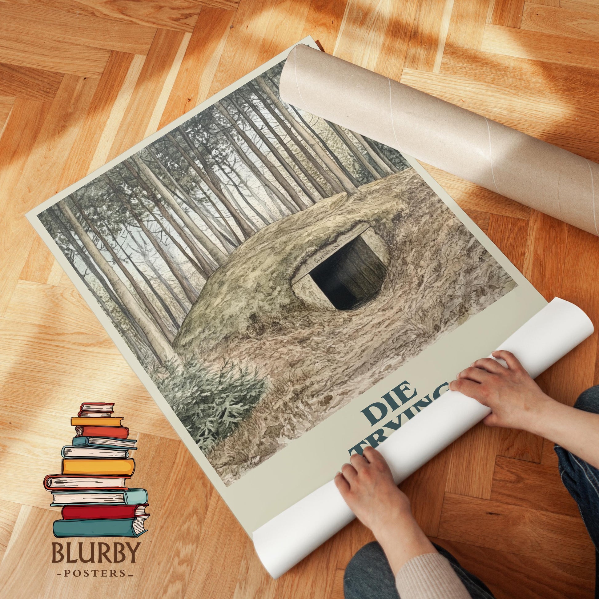 Die Trying by Lee Child Descriptive Poster Print. Free Delivery Wall Art Author & Blurb Book Artwork Novel