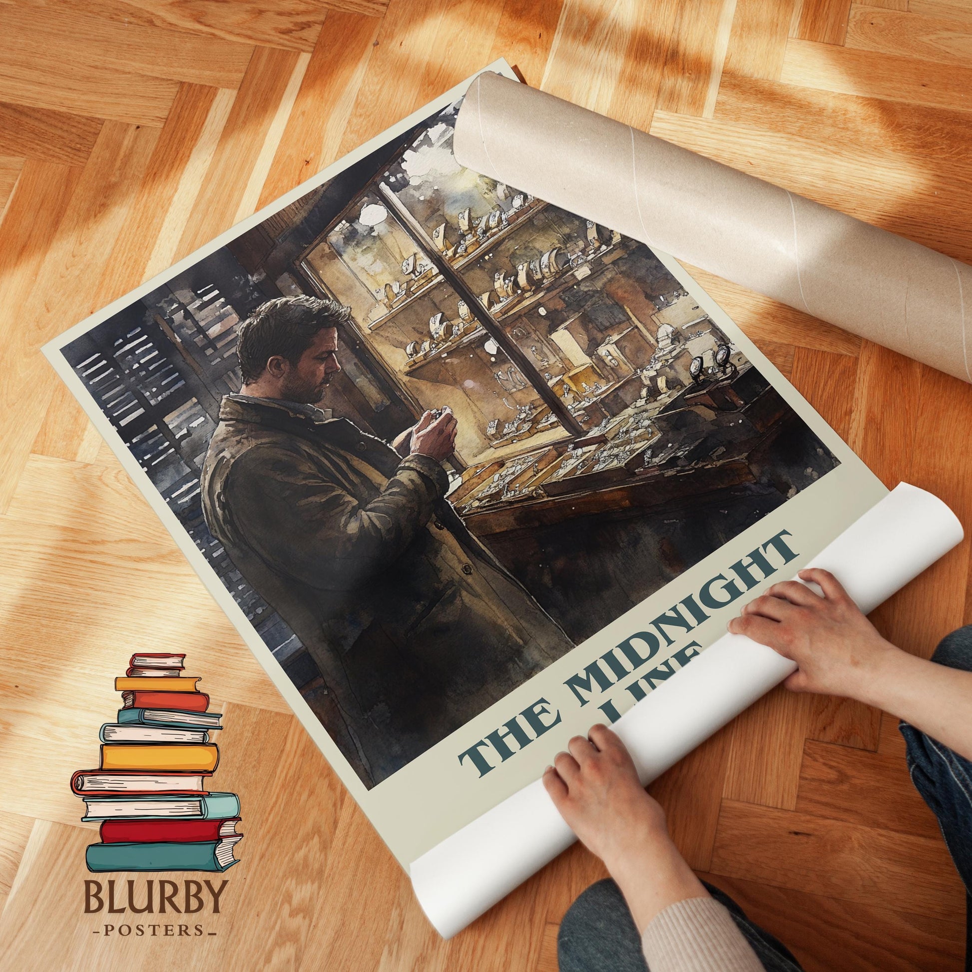 The Midnight Line by Lee Child Descriptive Poster Print. Free Delivery Wall Art Author & Blurb Book Artwork Novel