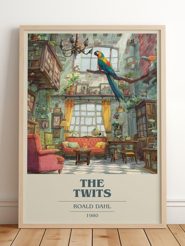 The Twits book cover print in frame leaning in hallway – childrens wall art