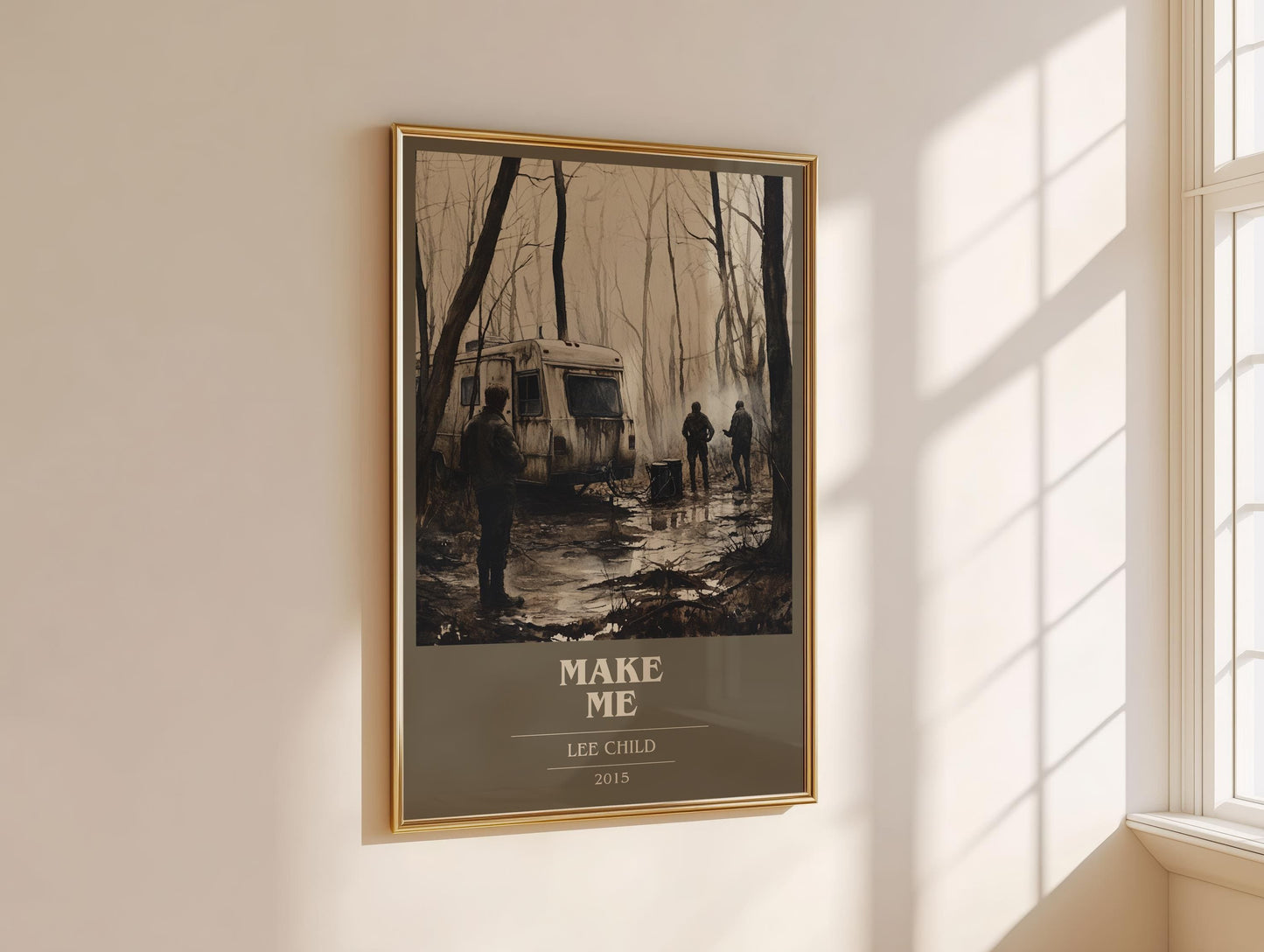 Make Me by Lee Child Descriptive Poster Print. Free Delivery Wall Art Author & Blurb Book Artwork Novel