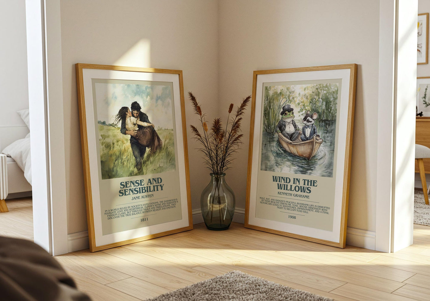 Sense and Sensibility bookish poster paired in gallery wall – literary art prints