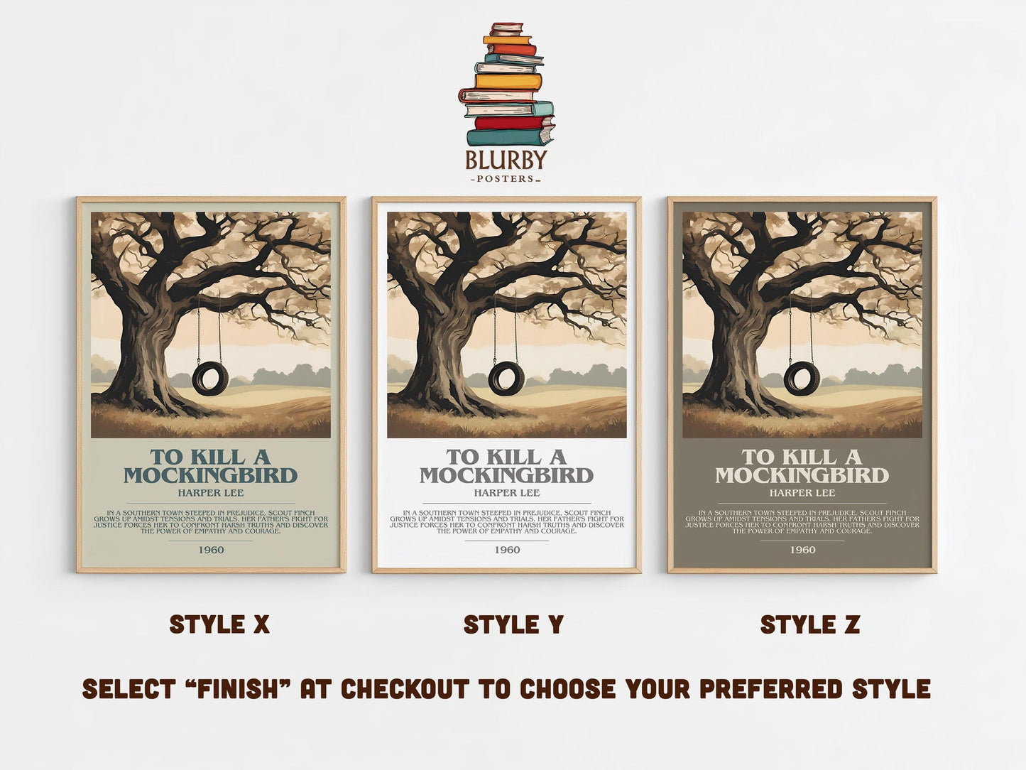 To Kill A Mockingbird bookish poster colour and style options – Harper Lee book art