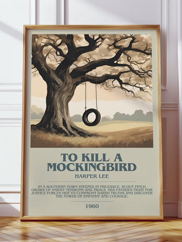 To Kill A Mockingbird bookish print in frame leaning in hallway – classic literature wall art