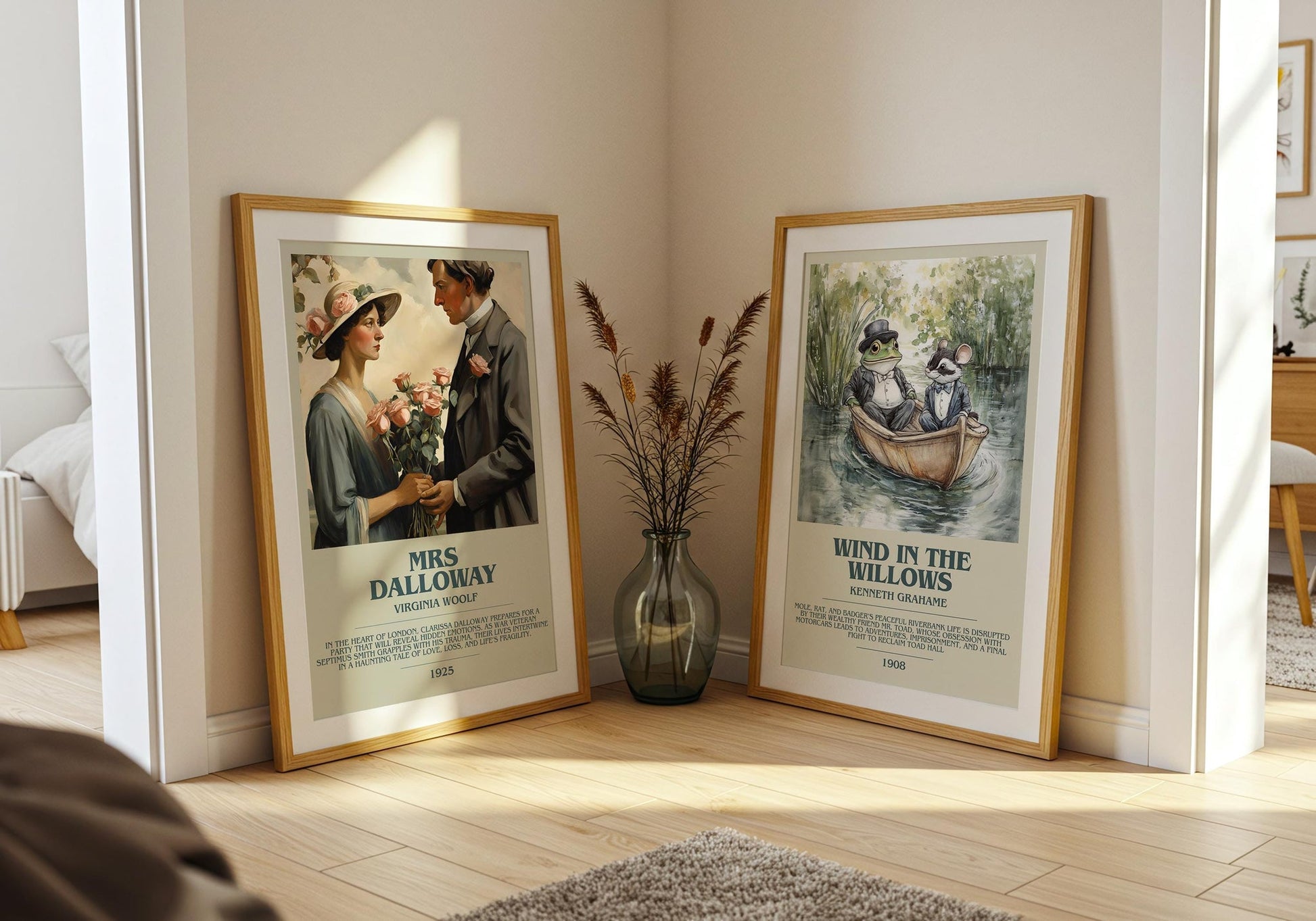 Mrs Dalloway bookish poster paired in gallery wall – literary art prints