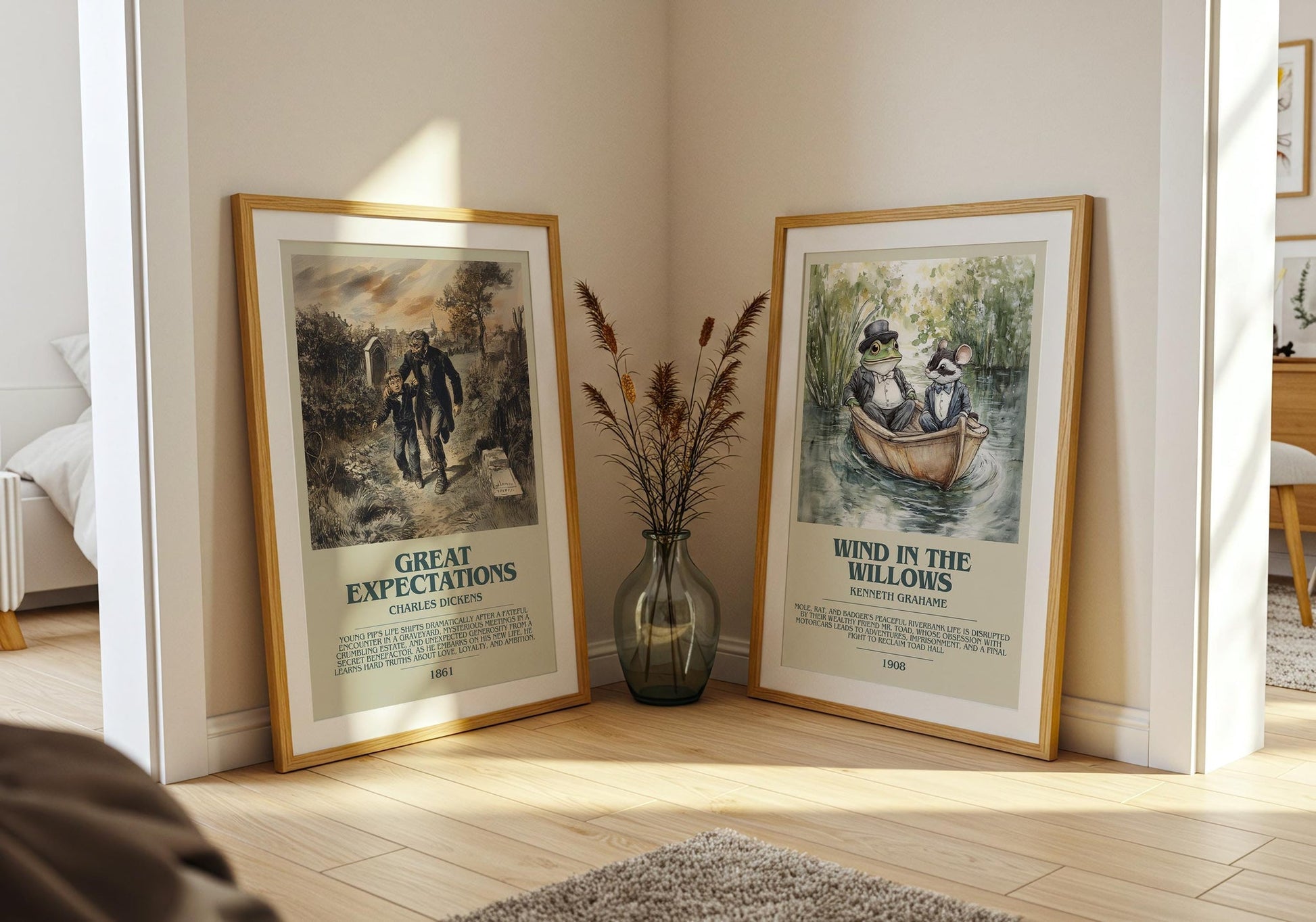 Great Expectations bookish poster paired in gallery wall – literary art prints