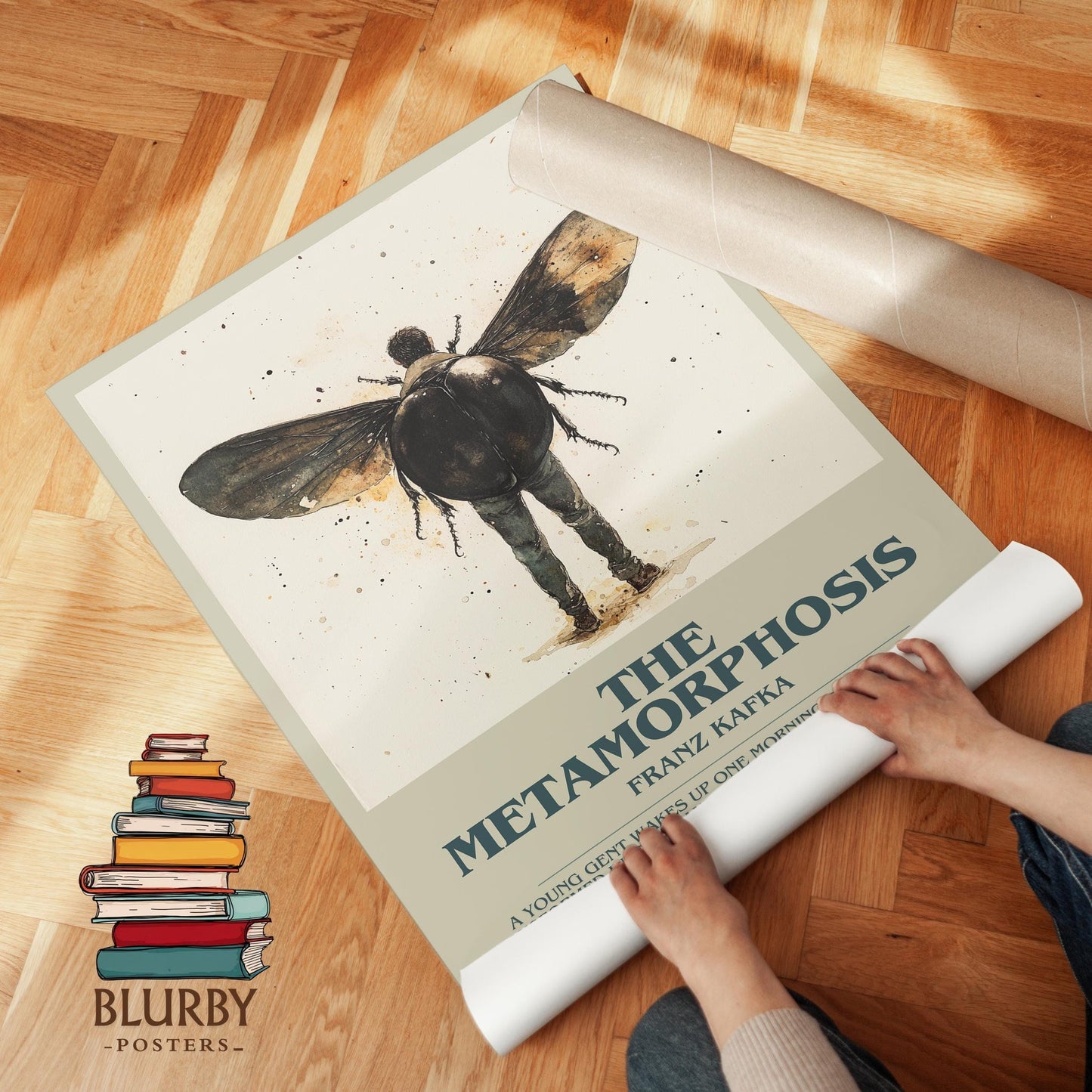 Metamorphosis book poster packaging – museum-quality print rolled in protective tube