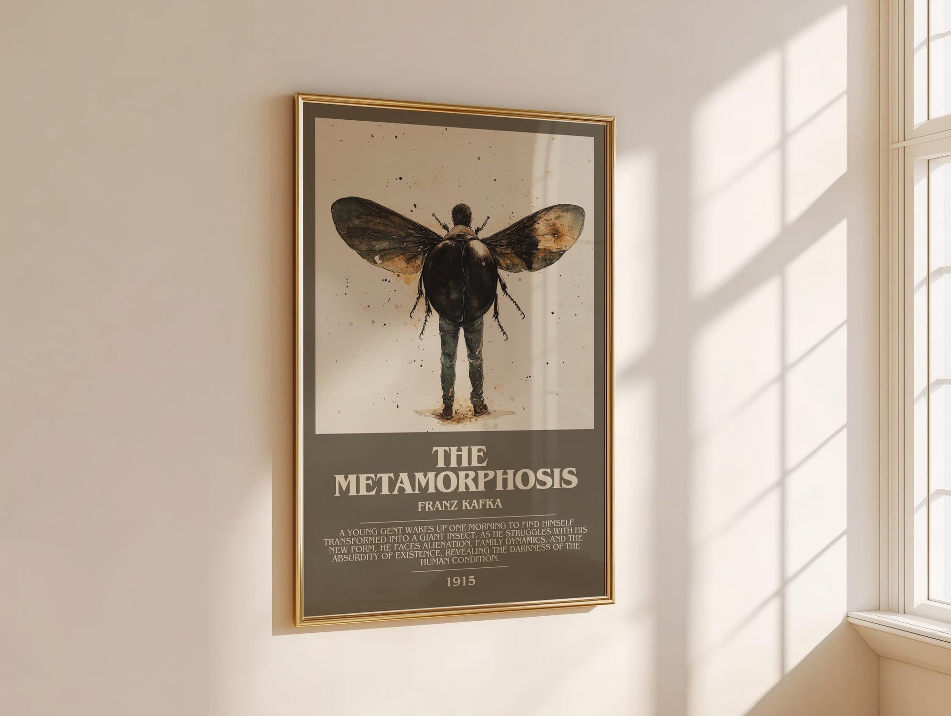Metamorphosis bookish book poster framed on wall – literary fiction wall art