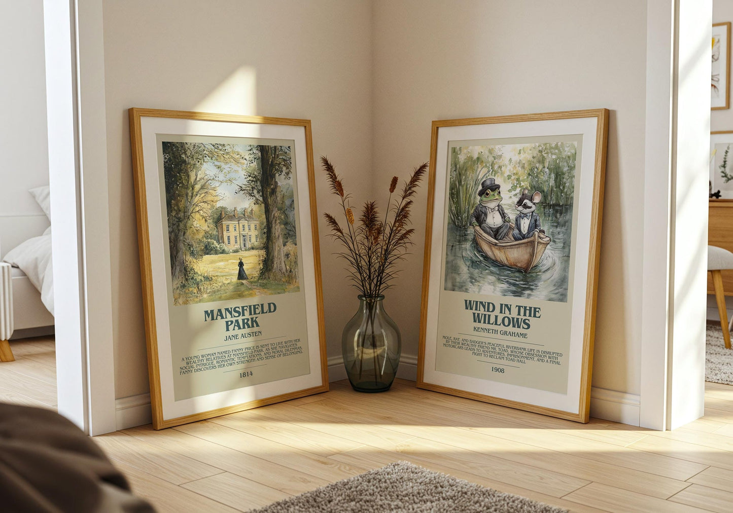 Mansfield Park bookish poster paired in gallery wall – literary art prints