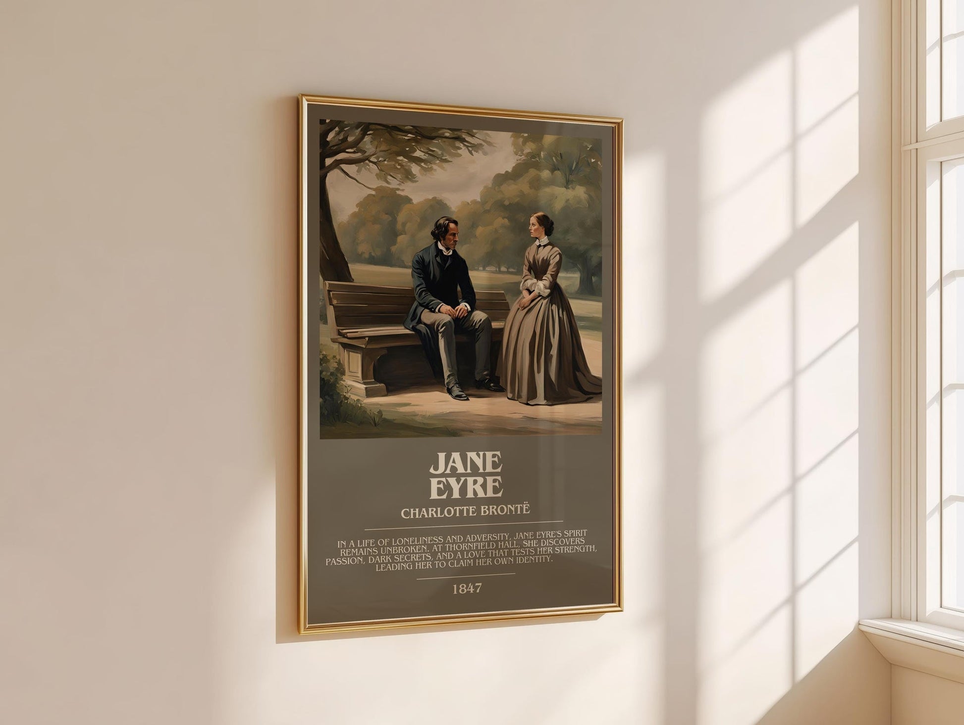 Jane Eyre bookish book poster framed on wall – classic literature wall art