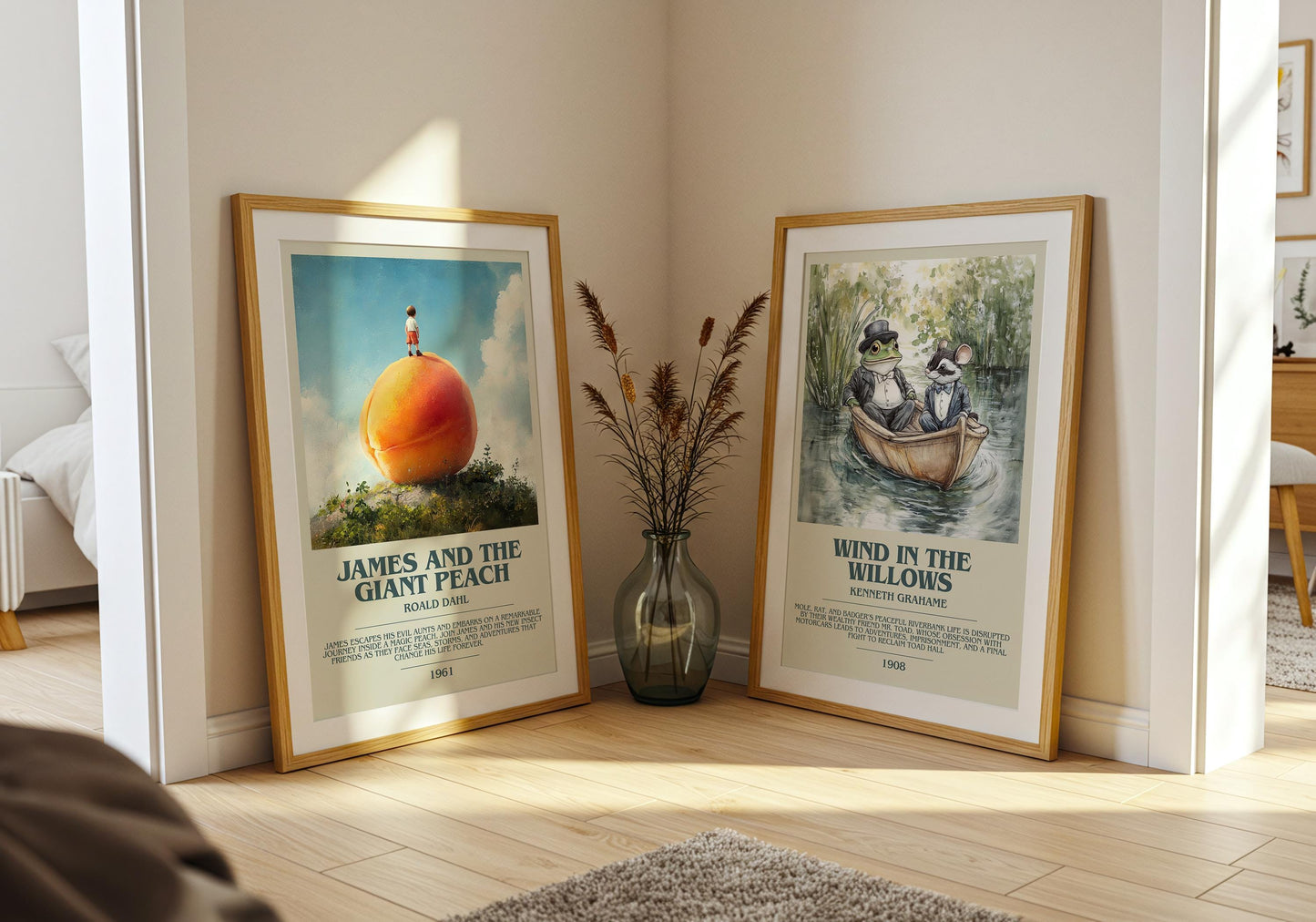 James and the Giant Peach by Roald Dahl | Descriptive Modern Book Art | Poster