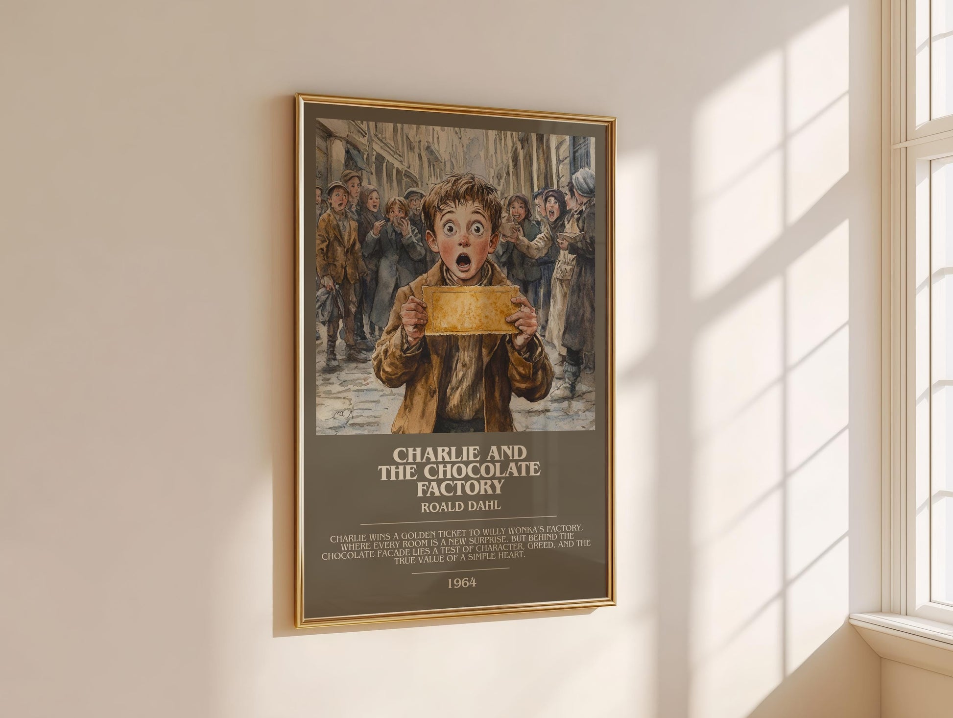 Charlie and the Chocolate Factory by Roald Dahl | Descriptive Modern Book Art | Poster