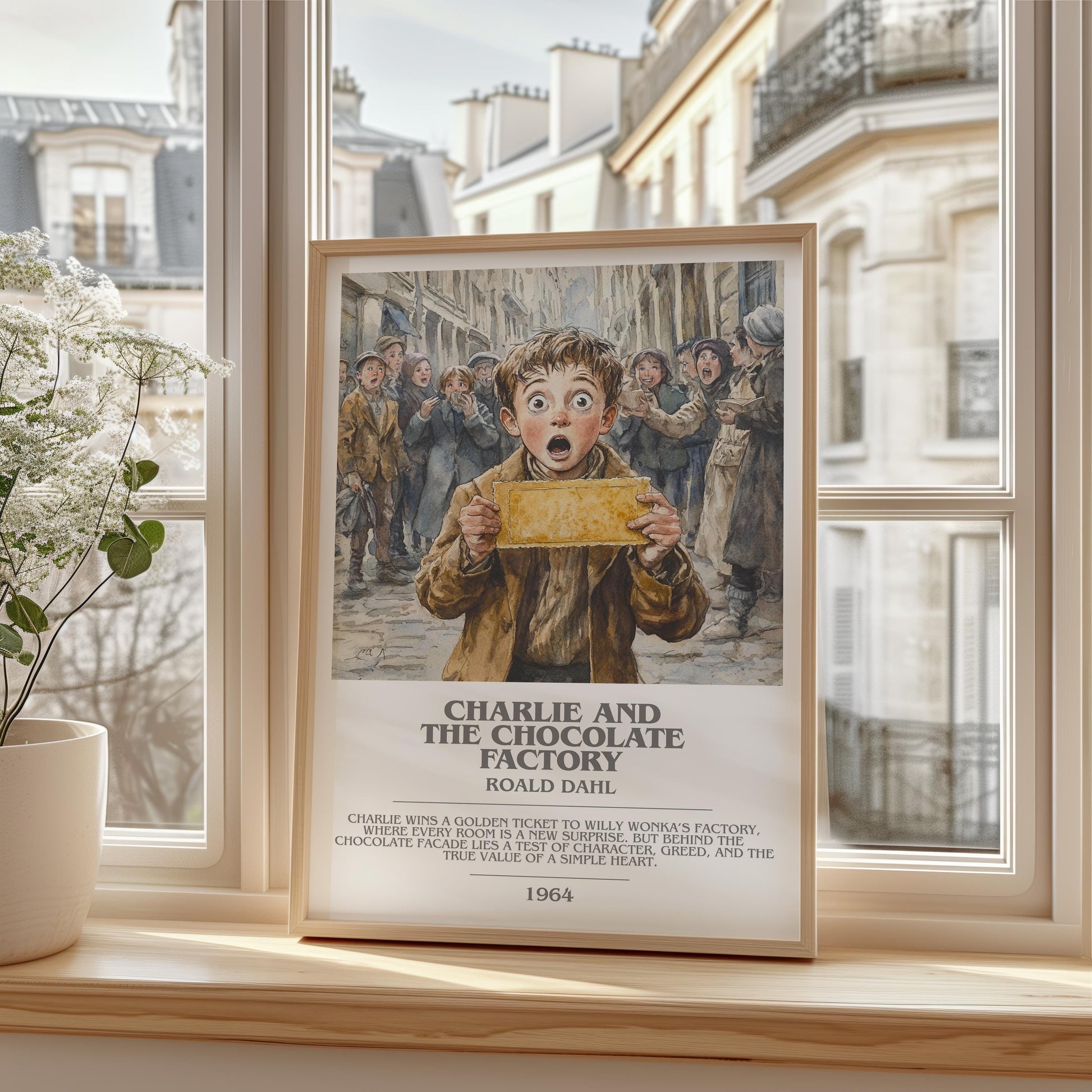 Charlie and the Chocolate Factory by Roald Dahl | Descriptive Modern Book Art | Poster