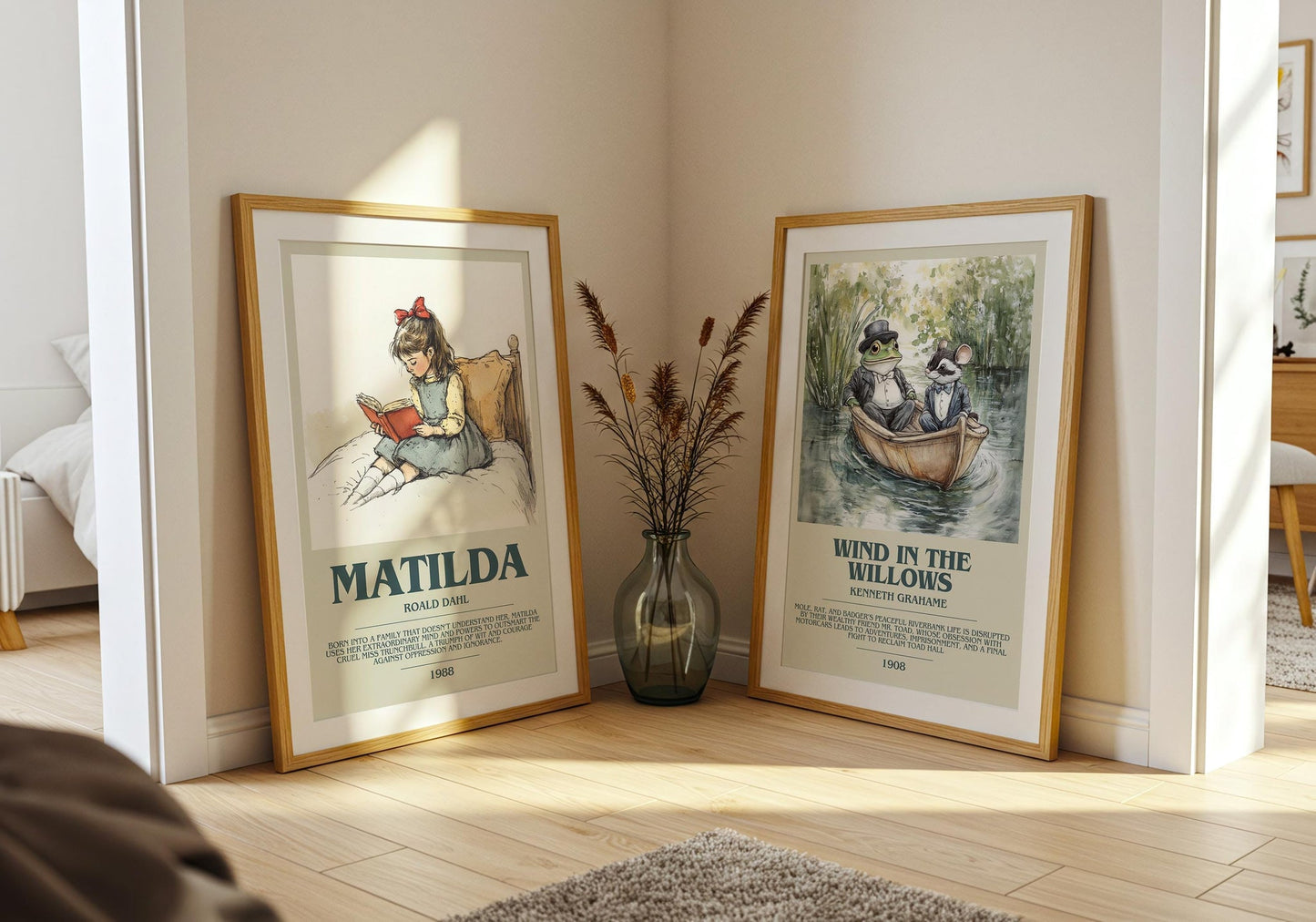 Matilda bookish poster paired in gallery wall – literary art prints