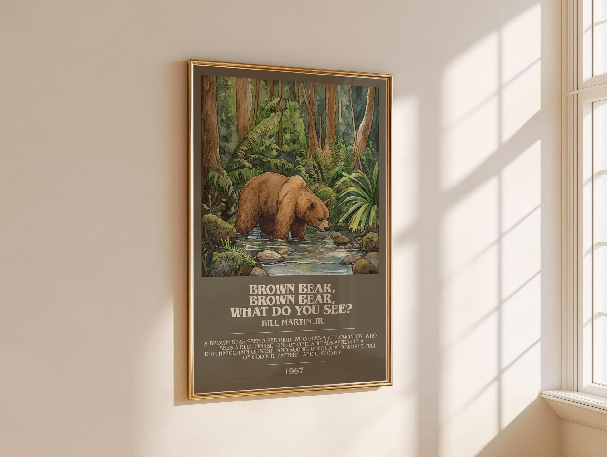 Brown Bear, Brown Bear, What Do You See? bookish book poster framed on wall – mystery wall art