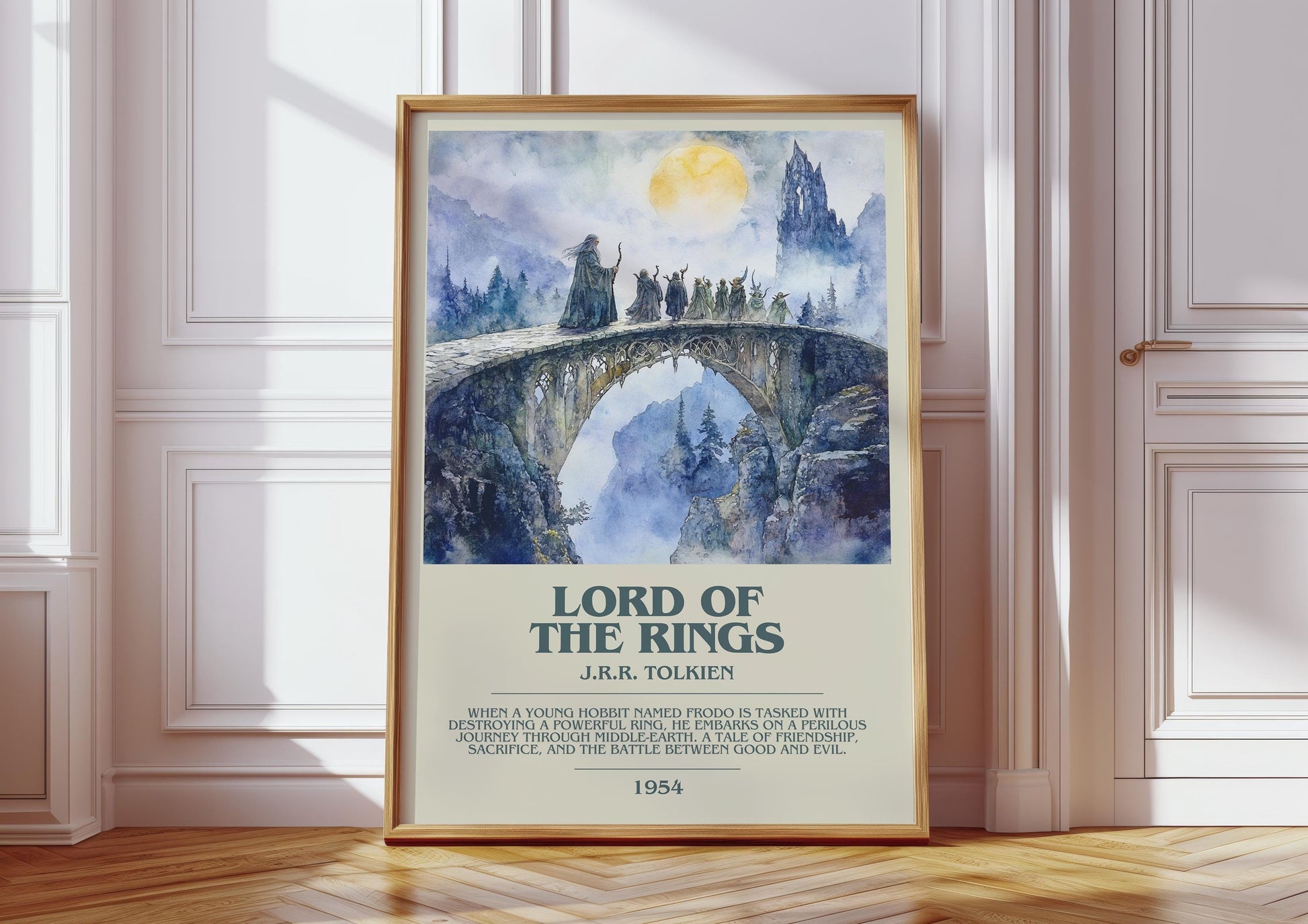 Lord Of The Rings by J.R.R. Tolkien | Descriptive Modern Book Art | Poster