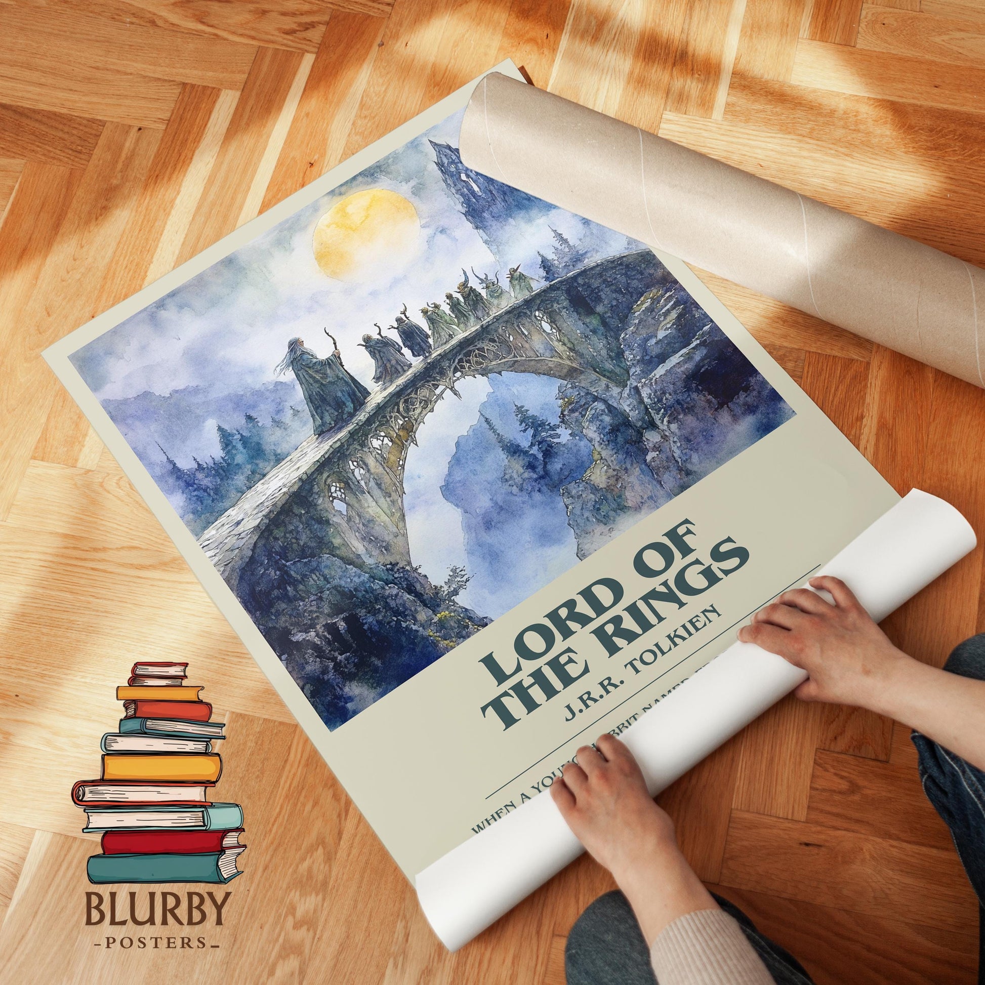 Lord Of The Rings by J.R.R. Tolkien | Descriptive Modern Book Art | Poster