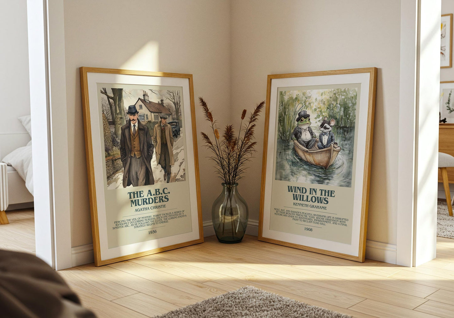The A.B.C. Murders bookish poster paired in gallery wall – literary art prints