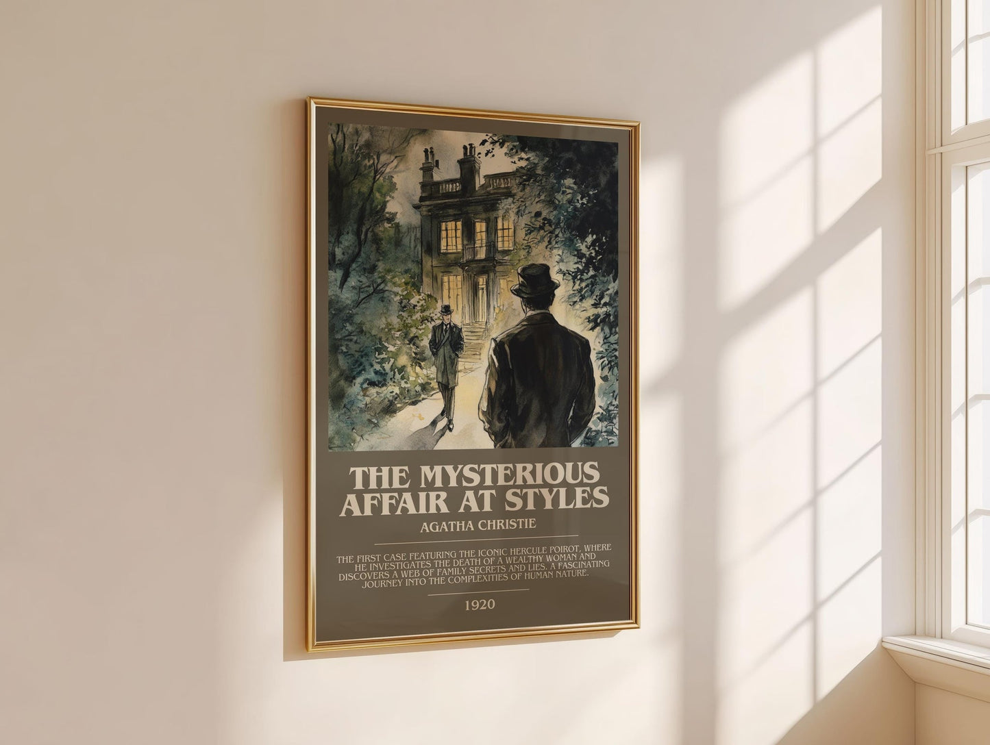 The Mysterious Affair At Styles bookish book poster framed on wall – mystery wall art