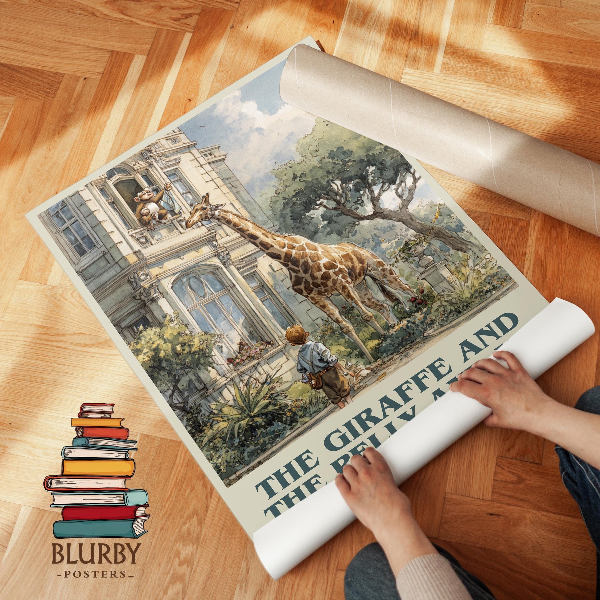 The Giraffe and the Pelly and Me by Roald Dahl | Book Poster | Literary Art Gift For Book Lover | Novel Inspired Wall Art | Free Delivery