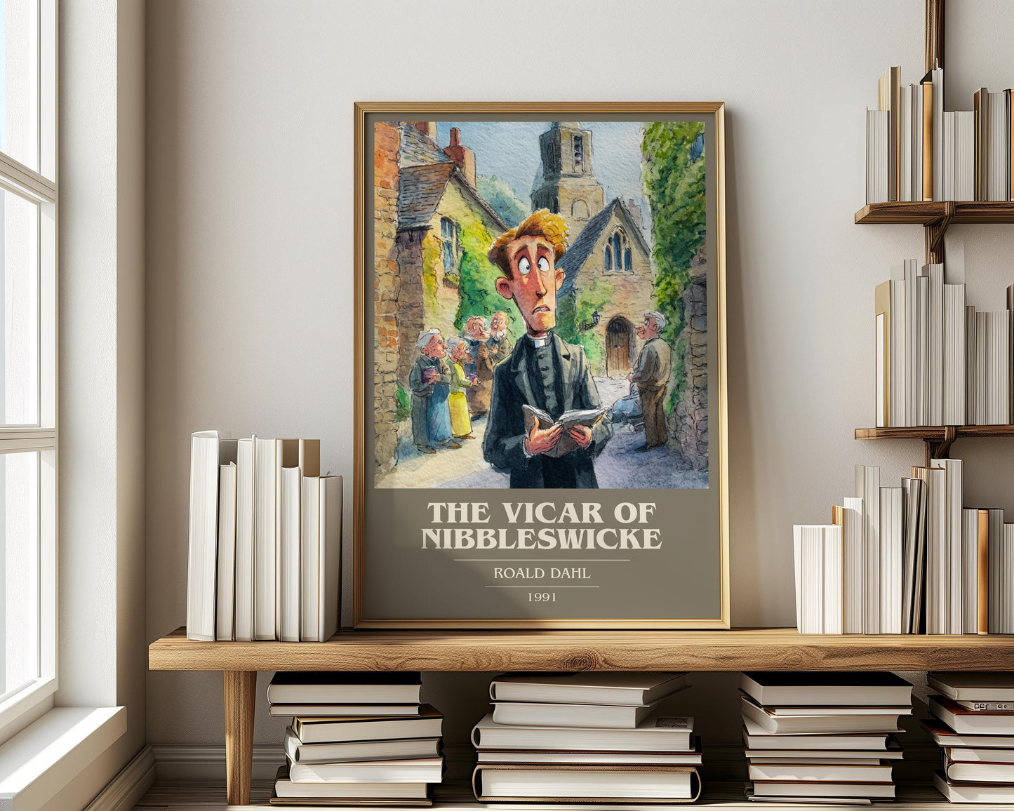 The Vicar Of Nibbleswicke by Roald Dahl | Book Poster | Literary Art Gift For Book Lover | Novel Inspired Wall Art | Free Delivery