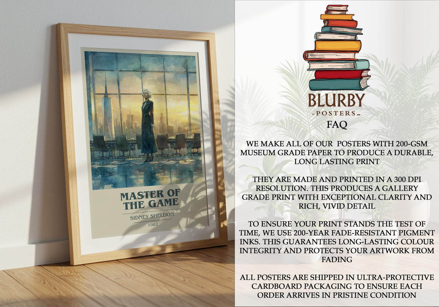 Master of the Game by Sidney Sheldon | Book Poster | Literary Art Gift For Book Lover | Novel Inspired Wall Art | Free Delivery