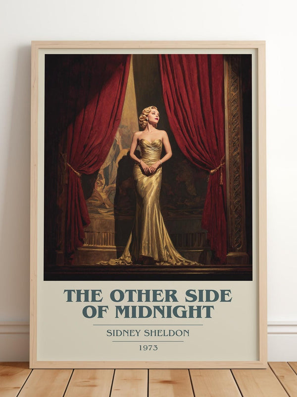 The Other Side of Midnight book cover print in frame leaning in hallway – romance wall art