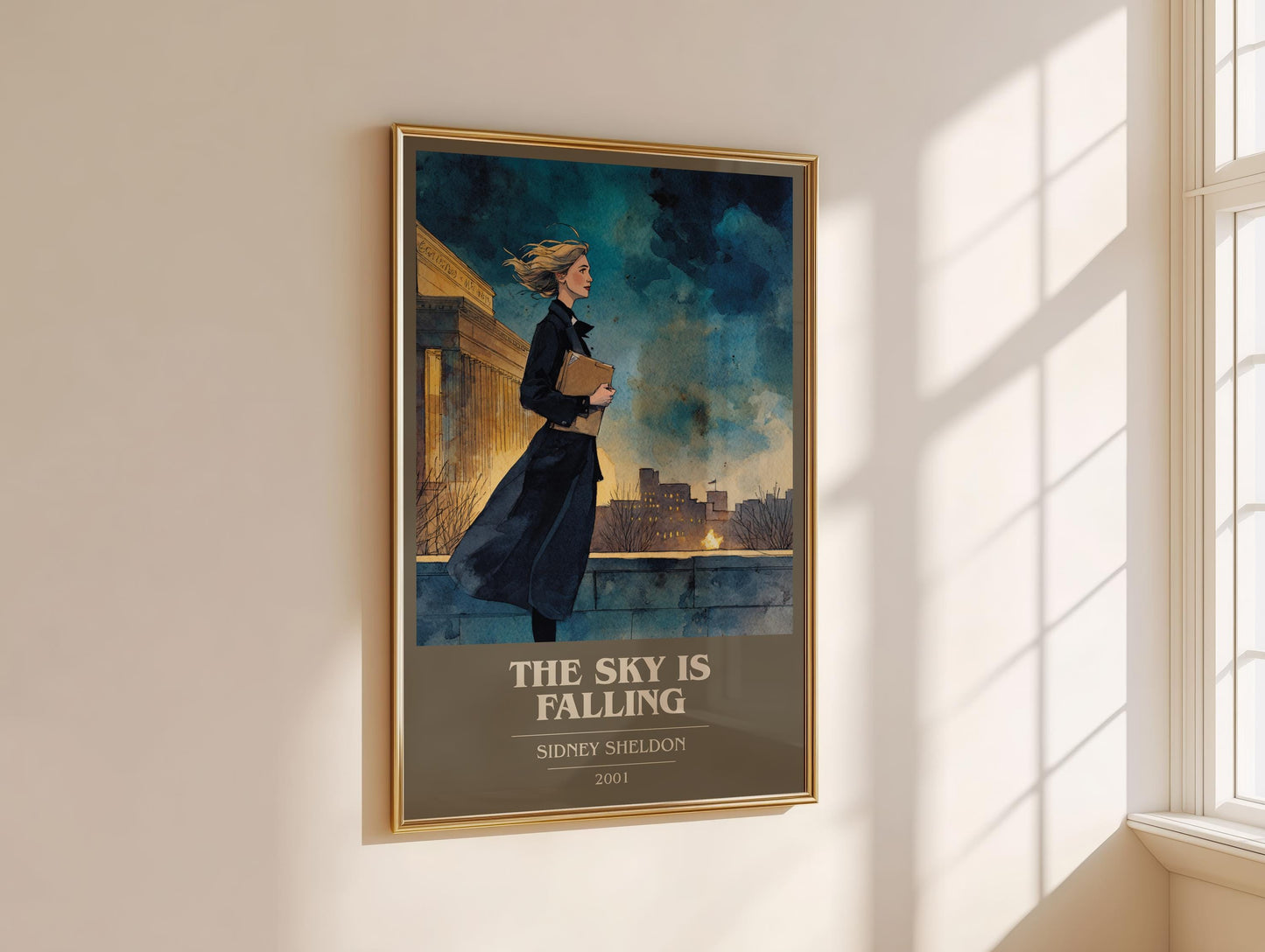 The Sky Is Falling by Sidney Sheldon | Book Poster | Literary Art Gift For Book Lover | Novel Inspired Wall Art | Free Delivery