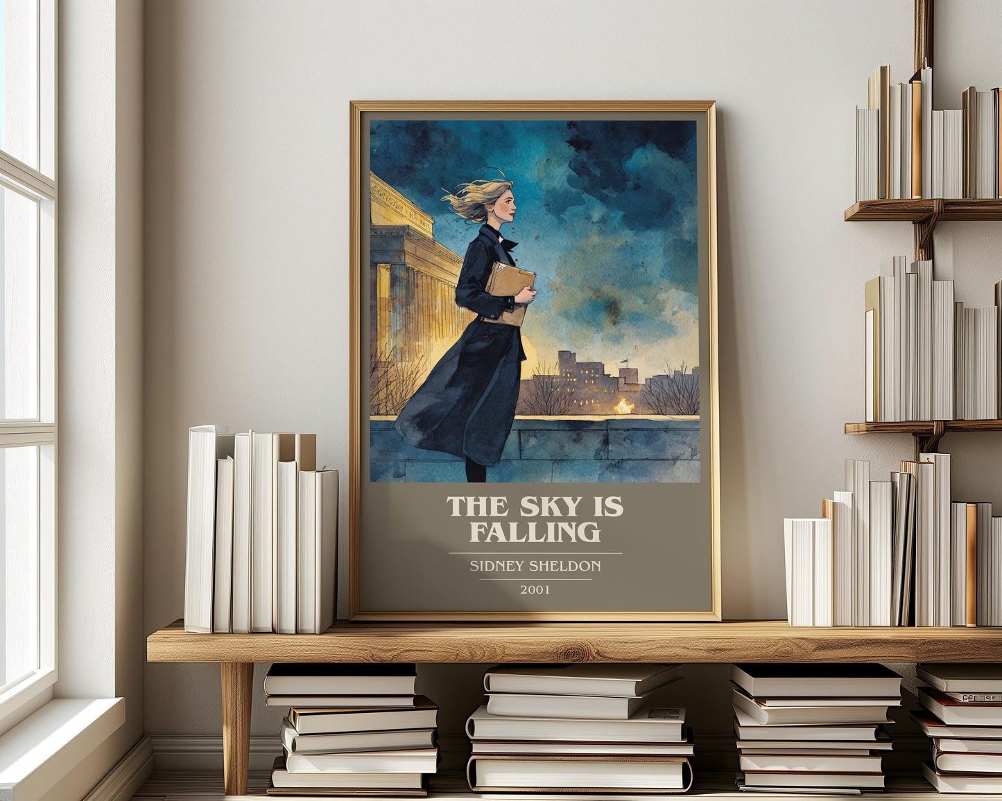 The Sky Is Falling by Sidney Sheldon | Book Poster | Literary Art Gift For Book Lover | Novel Inspired Wall Art | Free Delivery