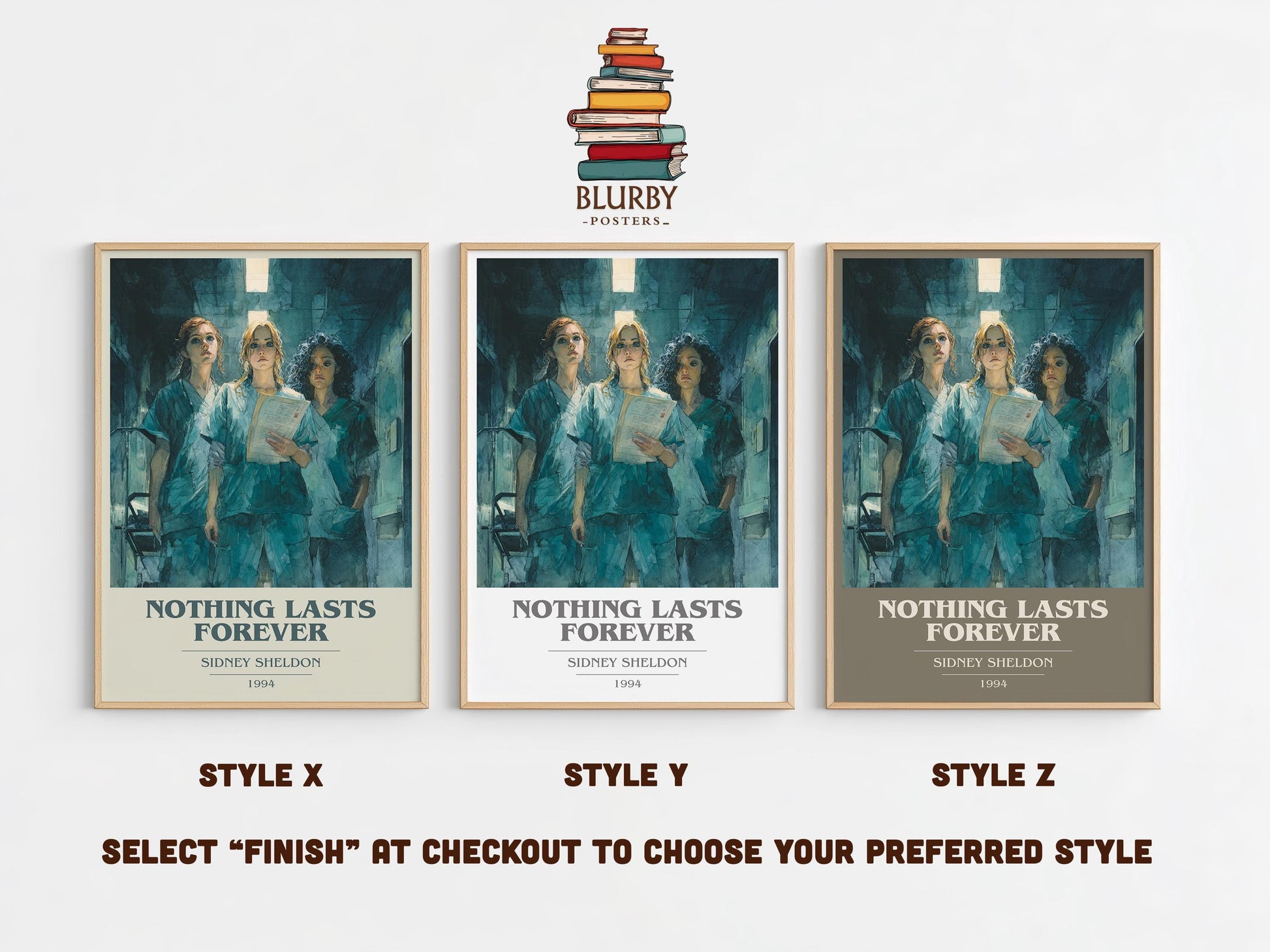 Nothing Lasts Forever by Sidney Sheldon | Book Poster | Literary Art Gift For Book Lover | Novel Inspired Wall Art | Free Delivery