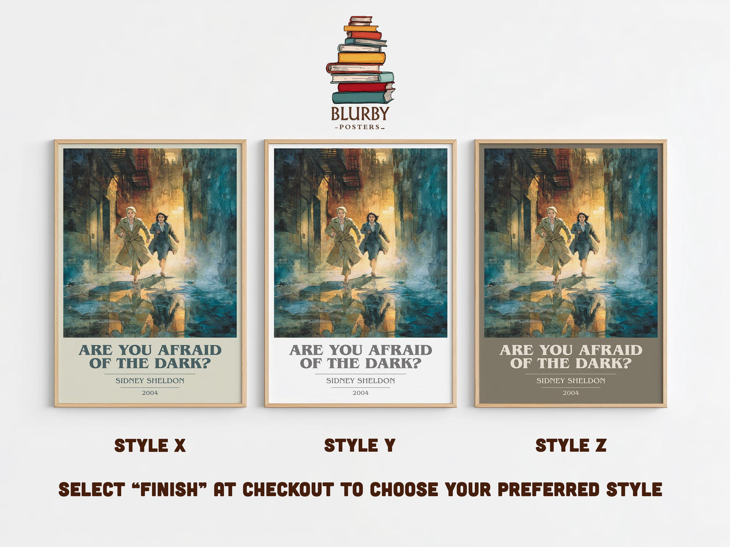 Are You Afraid Of The Dark? by Sidney Sheldon | Book Poster | Literary Art Gift For Book Lover | Novel Inspired Wall Art | Free Delivery