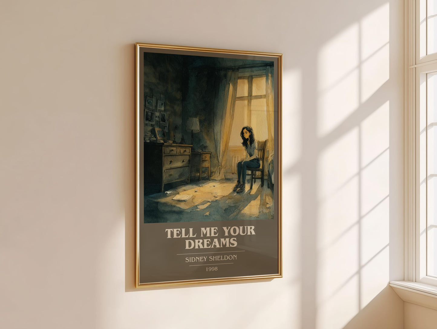Tell Me Your Dreams by Sidney Sheldon | Book Poster | Literary Art Gift For Book Lover | Novel Inspired Wall Art | Free Delivery