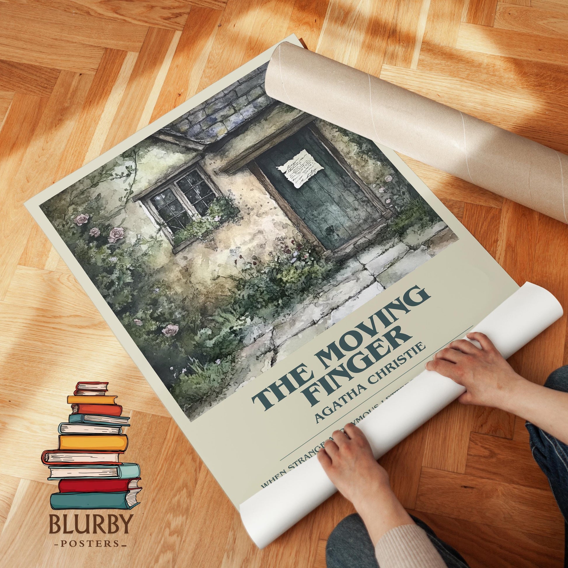 The Moving Finger book poster packaging – museum-quality print rolled in protective tube