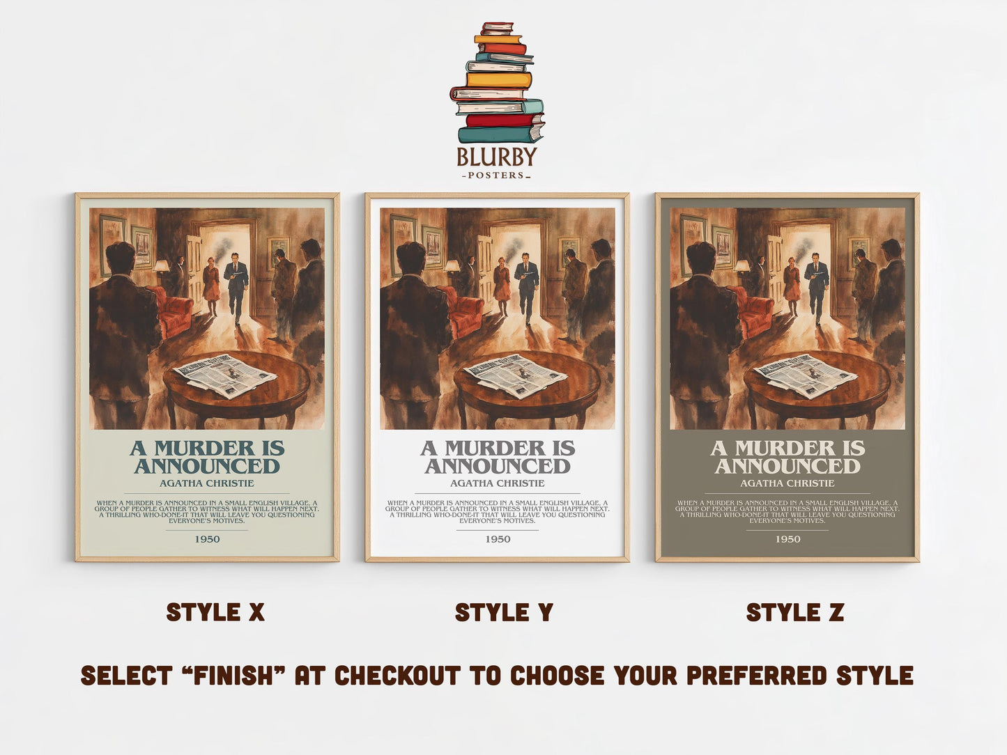 A Murder Is Announced by Agatha Christie | Descriptive Modern Book Art | Poster