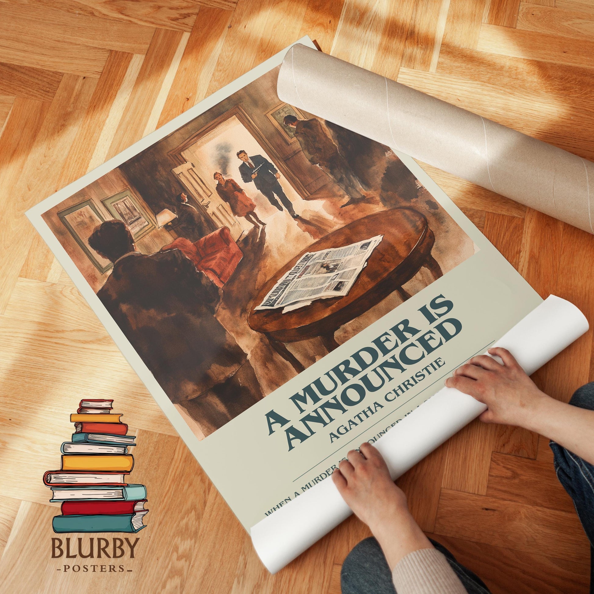 A Murder Is Announced by Agatha Christie | Descriptive Modern Book Art | Poster