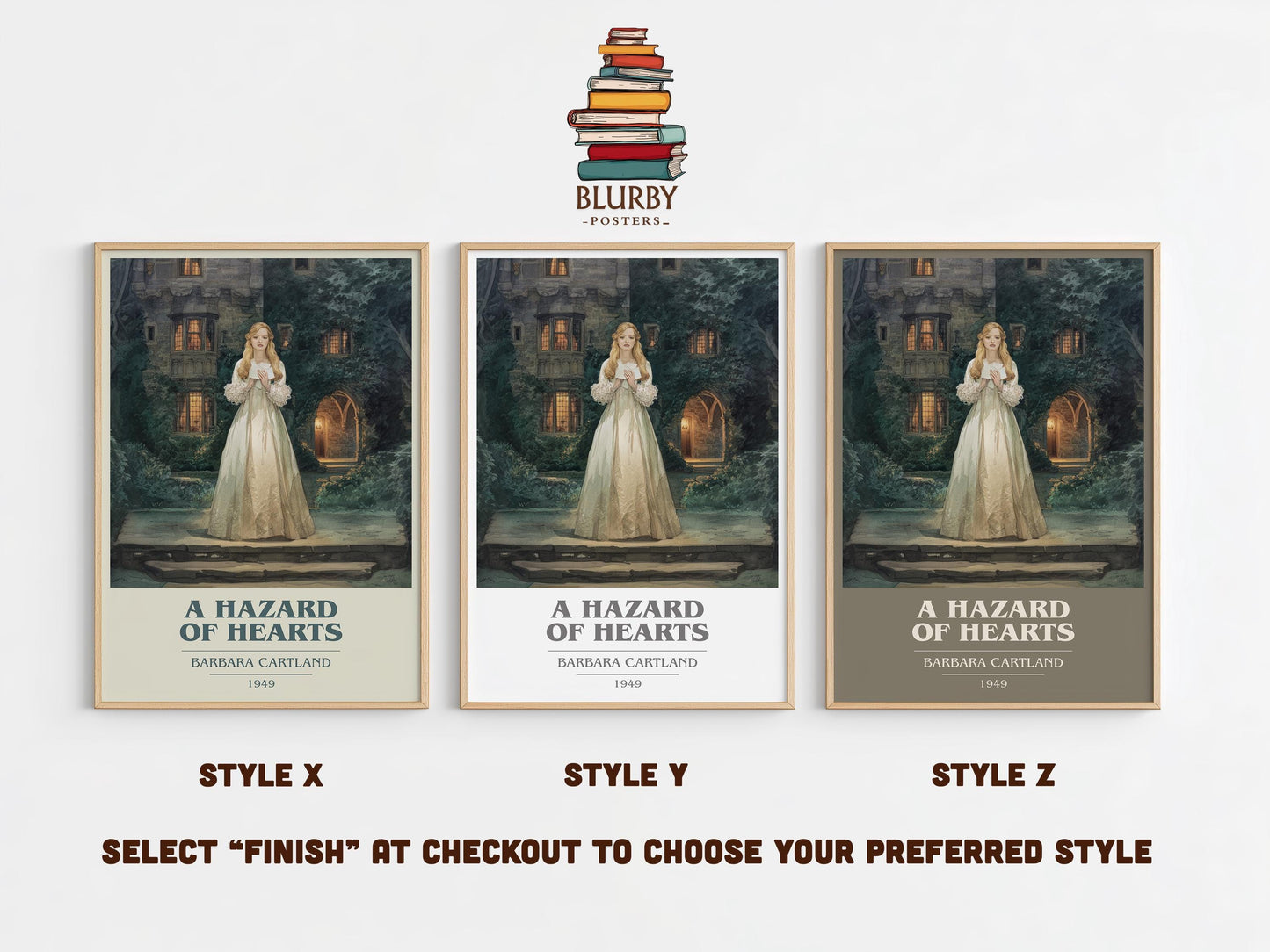 A Hazard Of Hearts by Barbara Cartland | Book Poster | Literary Art Gift For Book Lover | Novel Inspired Wall Art | Free Delivery