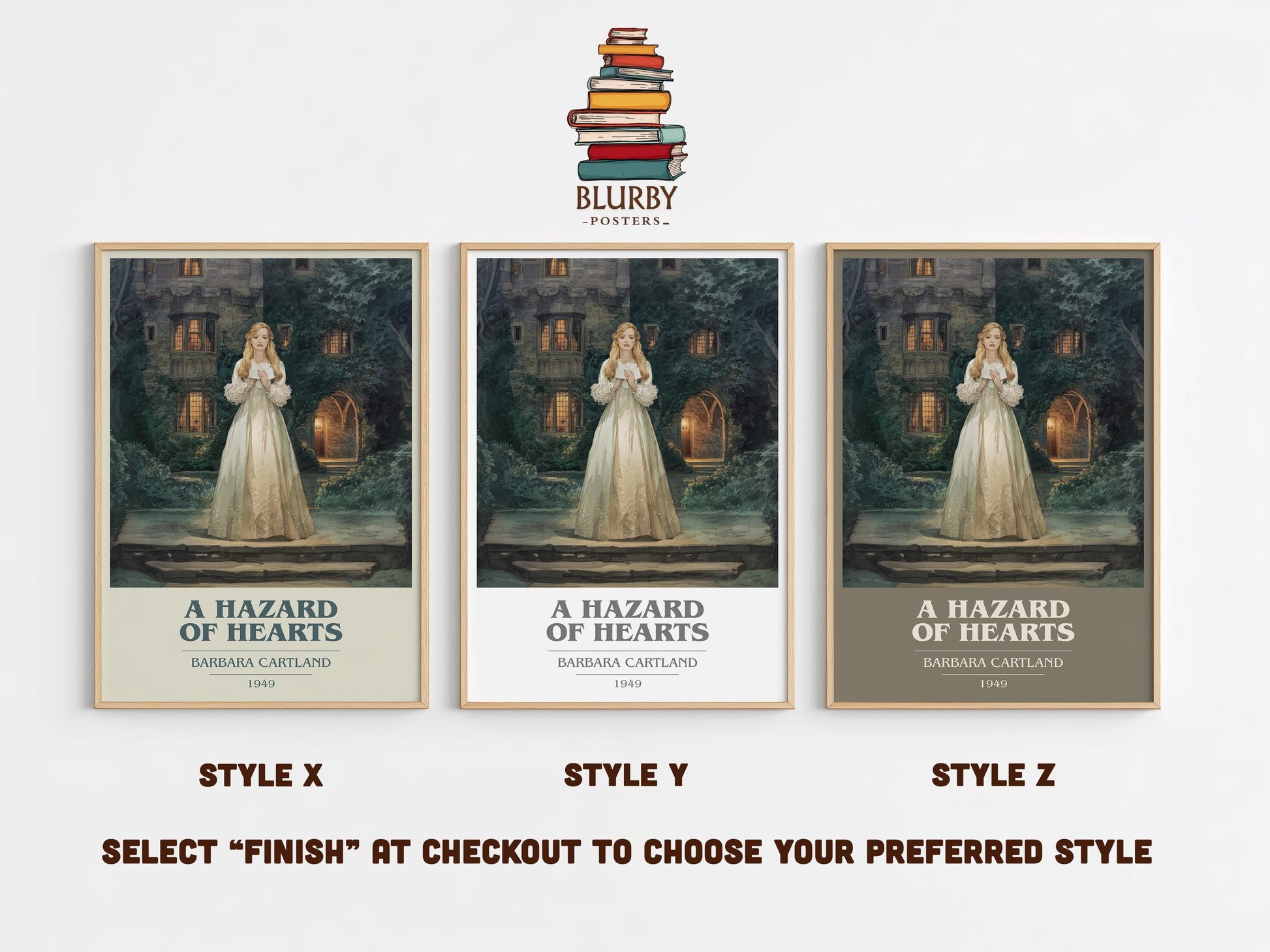 A Hazard Of Hearts by Barbara Cartland | Book Poster | Literary Art Gift For Book Lover | Novel Inspired Wall Art | Free Delivery