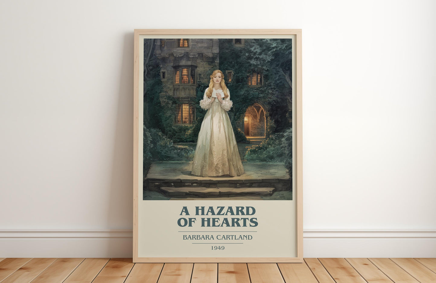 A Hazard Of Hearts by Barbara Cartland | Book Poster | Literary Art Gift For Book Lover | Novel Inspired Wall Art | Free Delivery