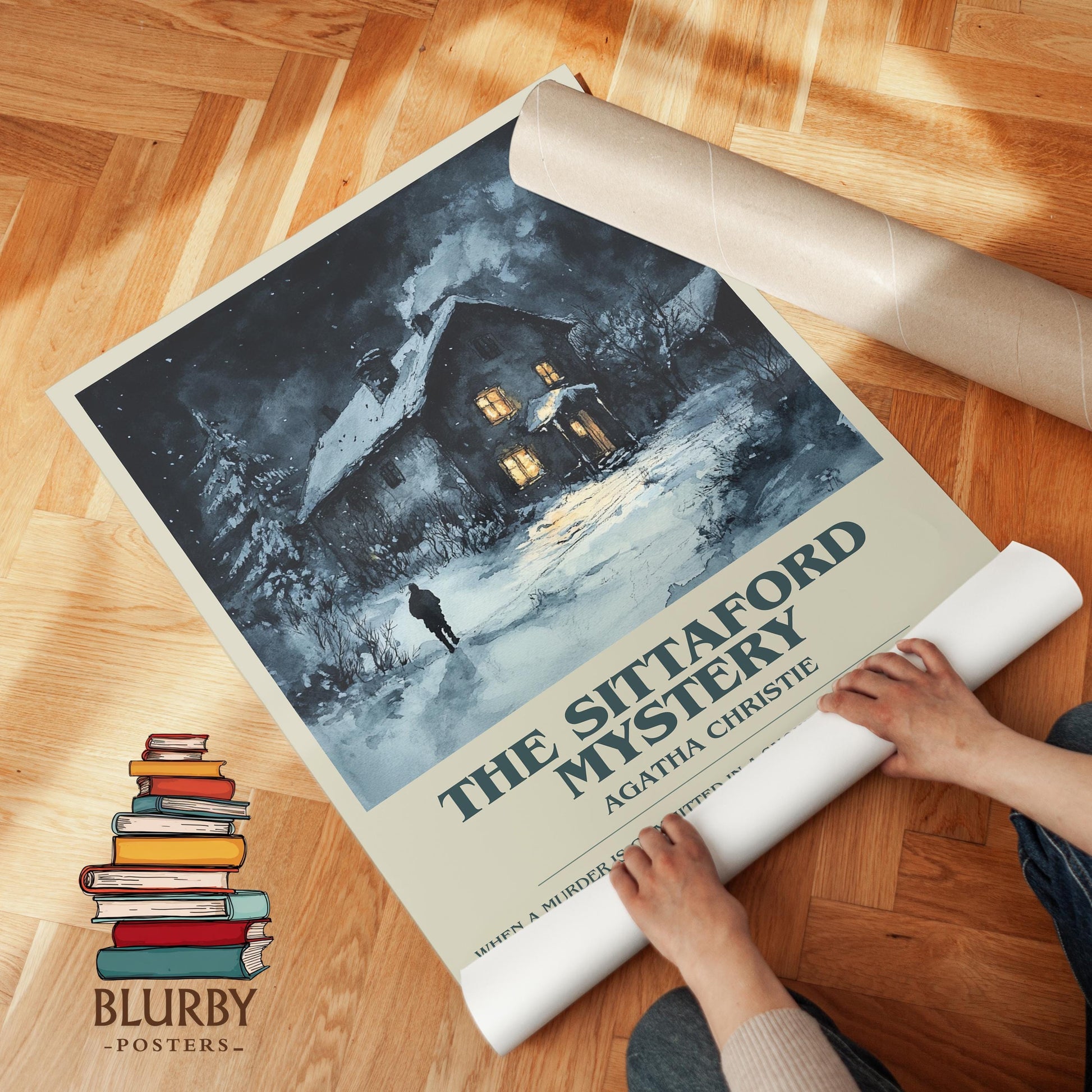 The Sittaford Mystery book poster packaging – museum-quality print rolled in protective tube