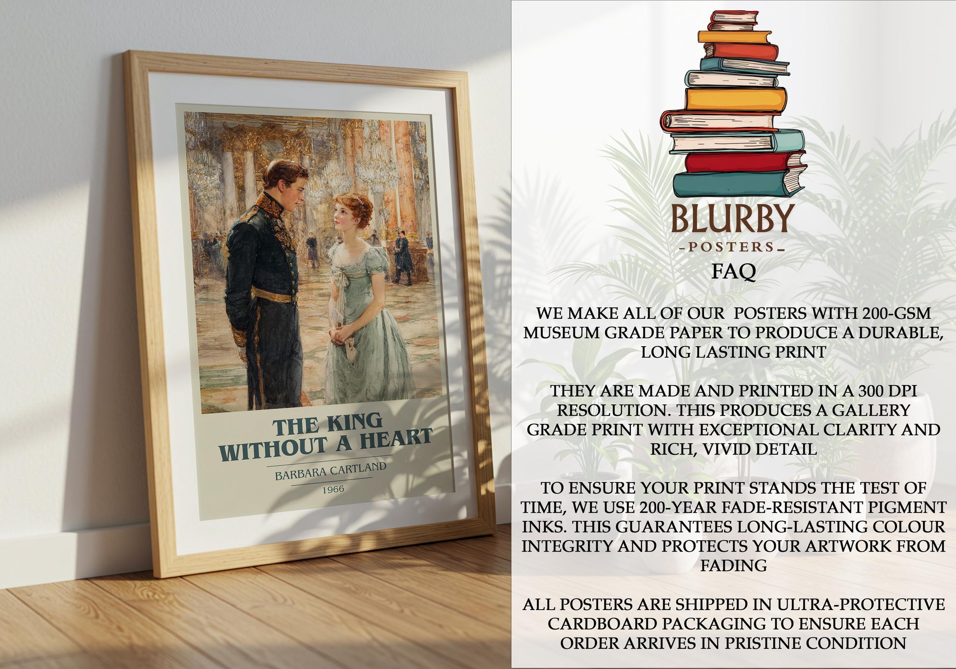 The King Without A Heart by Barbara Cartland | Book Poster | Literary Art Gift For Book Lover | Novel Inspired Wall Art | Free Delivery