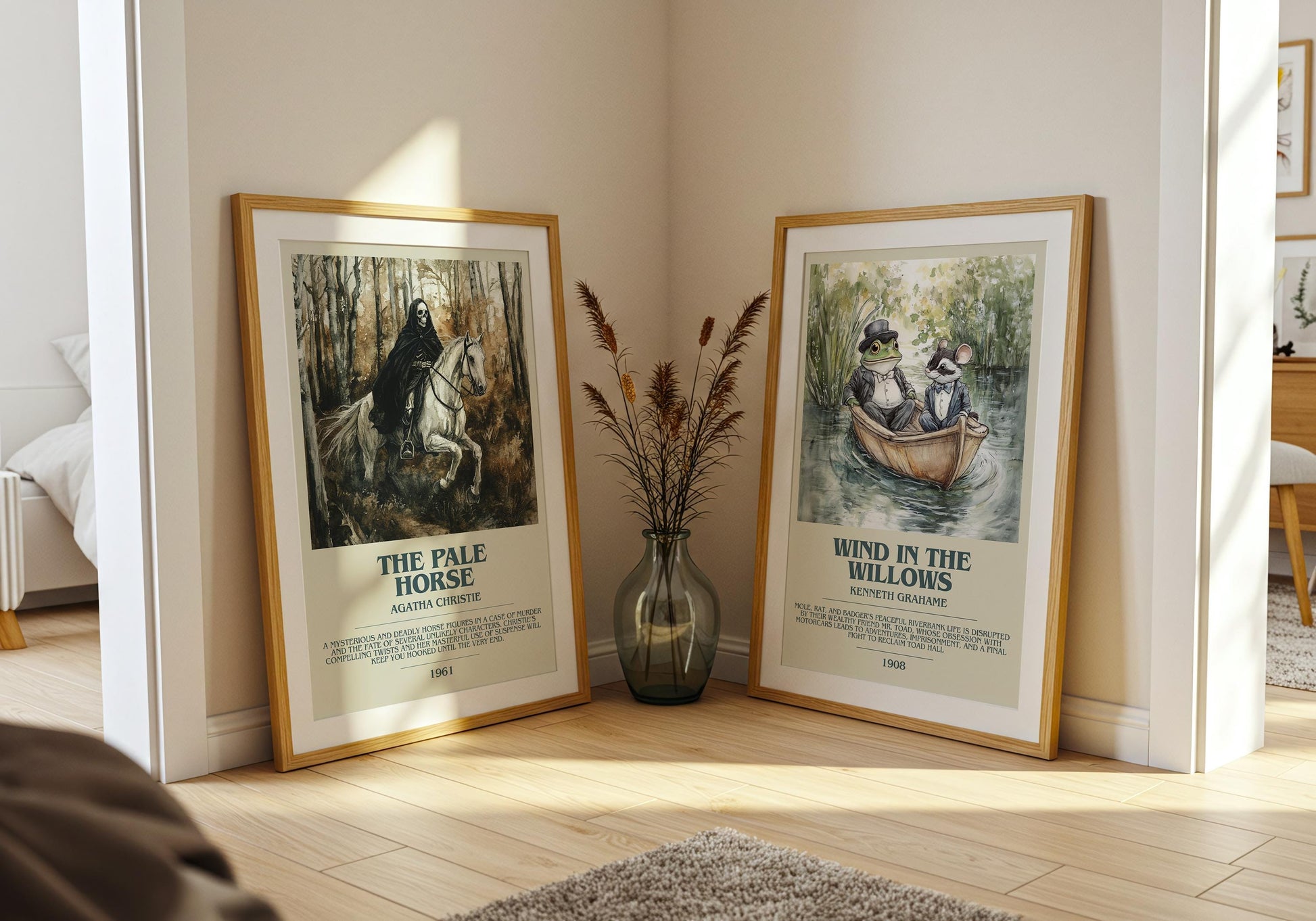 The Pale Horse bookish poster paired in gallery wall – literary art prints