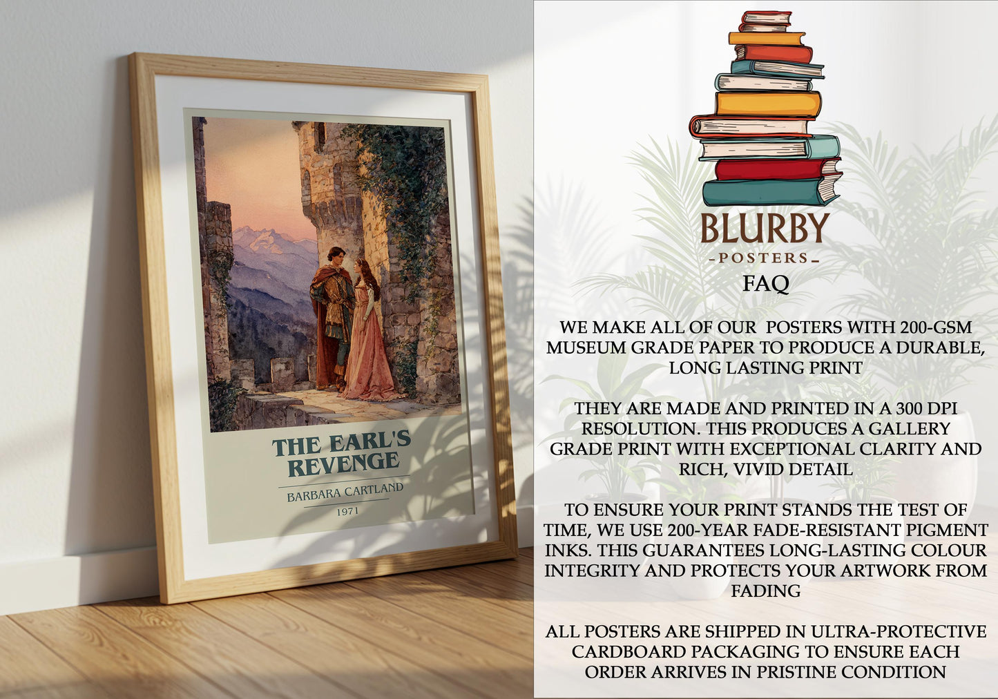 The Earl's Revenge by Barbara Cartland | Book Poster | Literary Art Gift For Book Lover | Novel Inspired Wall Art | Free Delivery