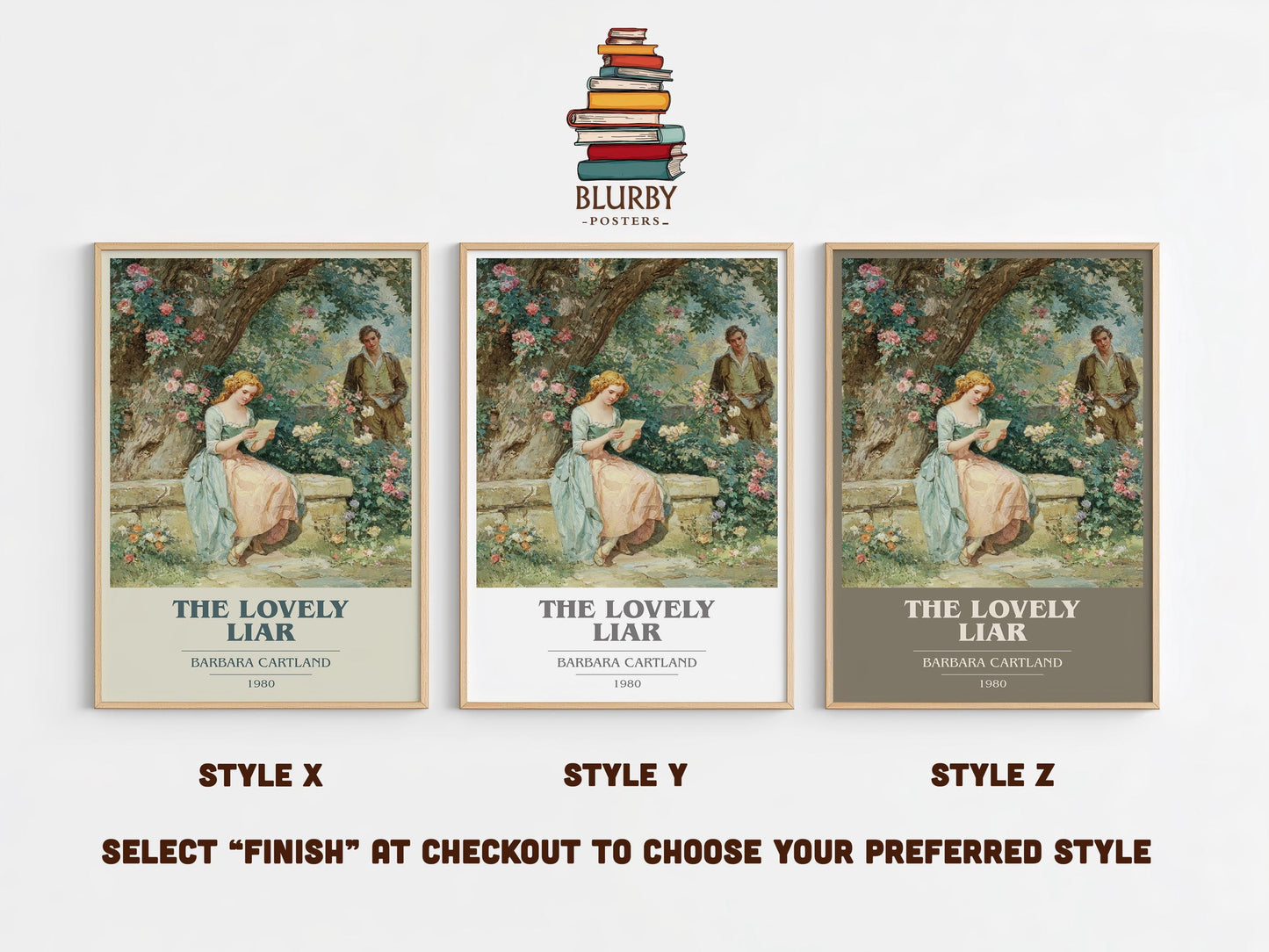 The Lovely Liar by Barbara Cartland | Book Poster | Literary Art Gift For Book Lover | Novel Inspired Wall Art | Free Delivery