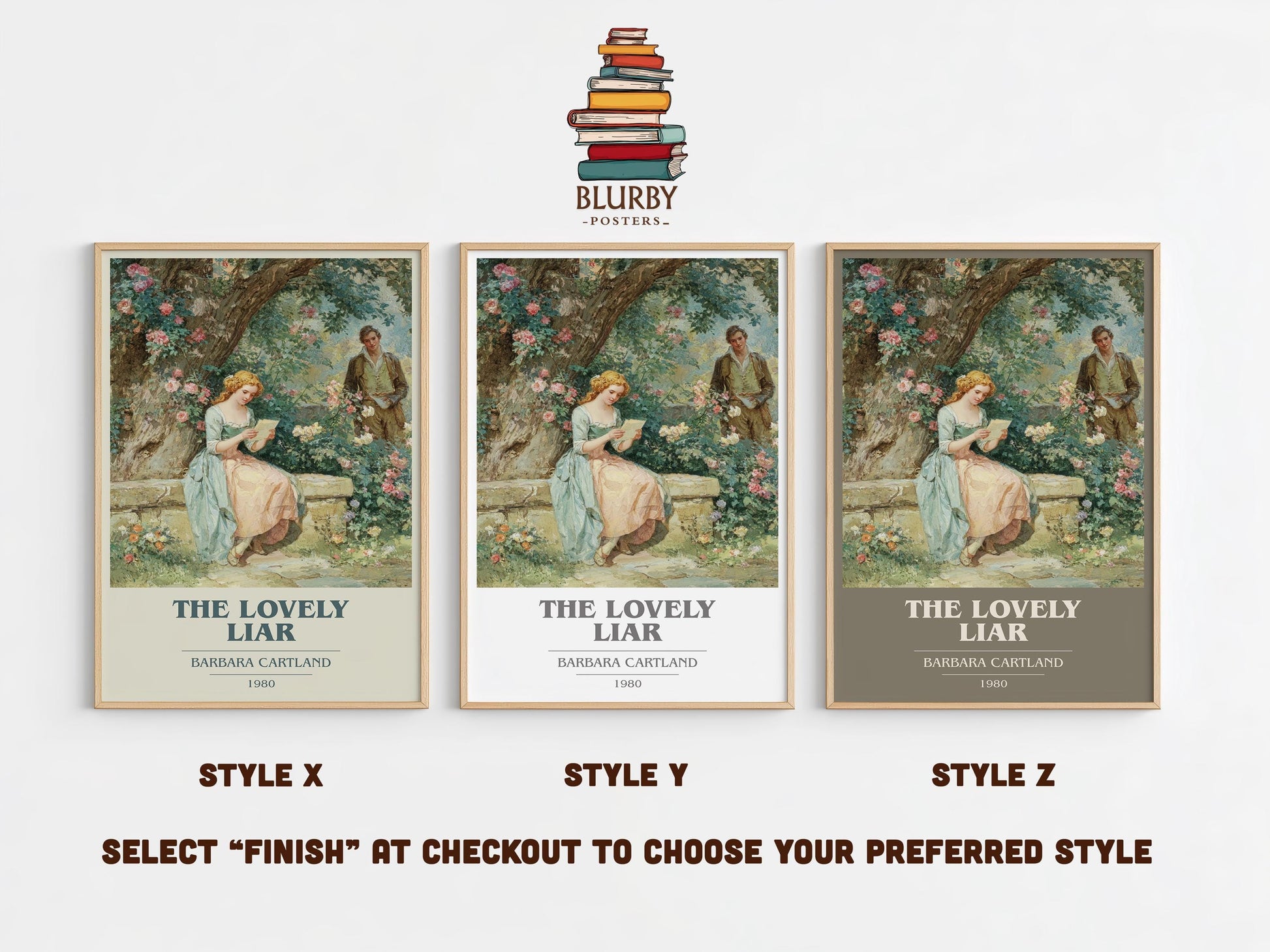 The Lovely Liar by Barbara Cartland | Book Poster | Literary Art Gift For Book Lover | Novel Inspired Wall Art | Free Delivery