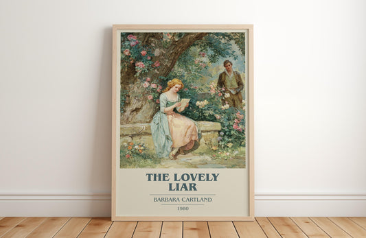 The Lovely Liar by Barbara Cartland | Book Poster | Literary Art Gift For Book Lover | Novel Inspired Wall Art | Free Delivery
