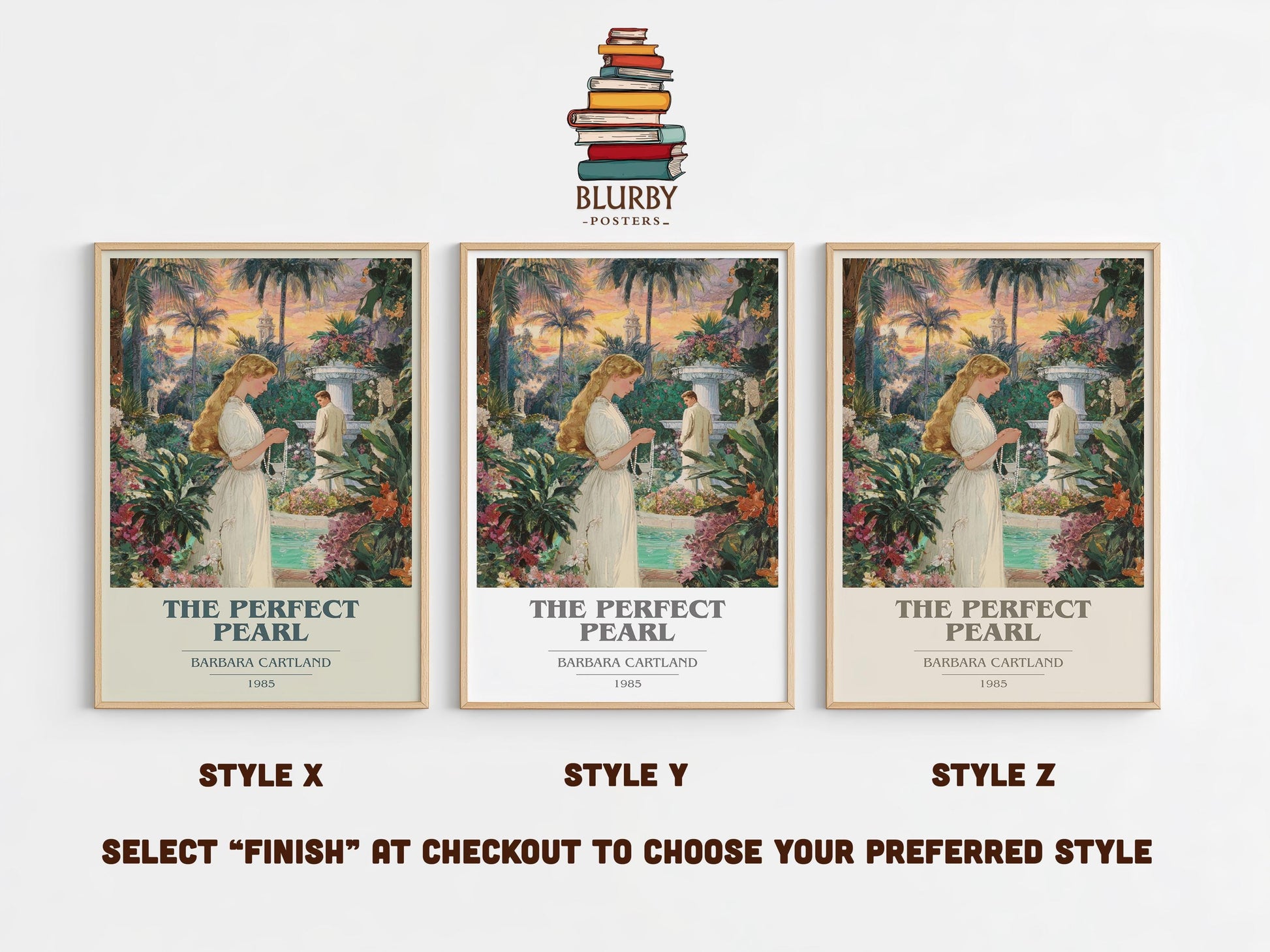 The Perfect Pearl by Barbara Cartland | Book Poster | Literary Art Gift For Book Lover | Novel Inspired Wall Art | Free Delivery