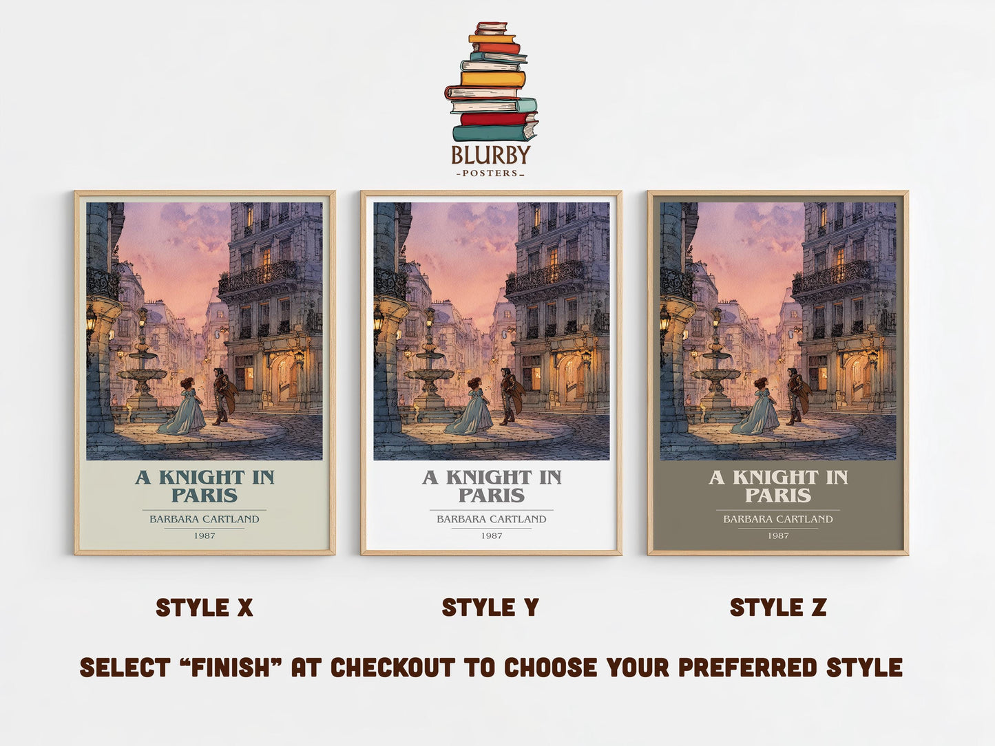 A Knight In Paris by Barbara Cartland | Book Poster | Literary Art Gift For Book Lover | Novel Inspired Wall Art | Free Delivery