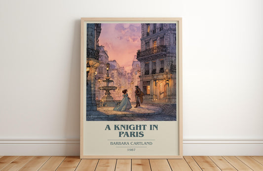 A Knight In Paris by Barbara Cartland | Book Poster | Literary Art Gift For Book Lover | Novel Inspired Wall Art | Free Delivery