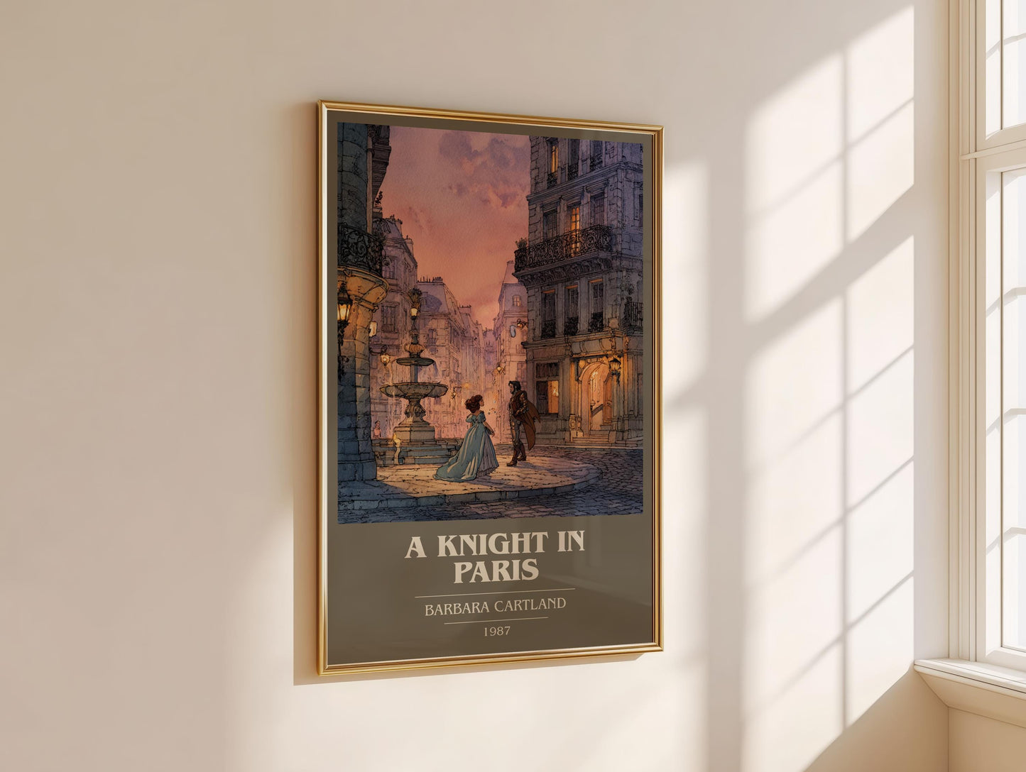 A Knight In Paris by Barbara Cartland | Book Poster | Literary Art Gift For Book Lover | Novel Inspired Wall Art | Free Delivery