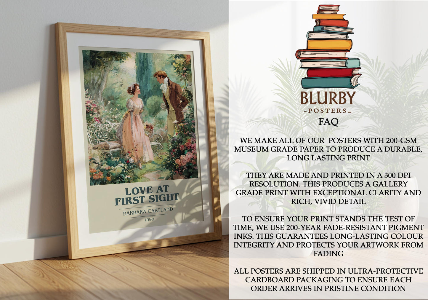 Love At First Sight by Barbara Cartland | Book Poster | Literary Art Gift For Book Lover | Novel Inspired Wall Art | Free Delivery